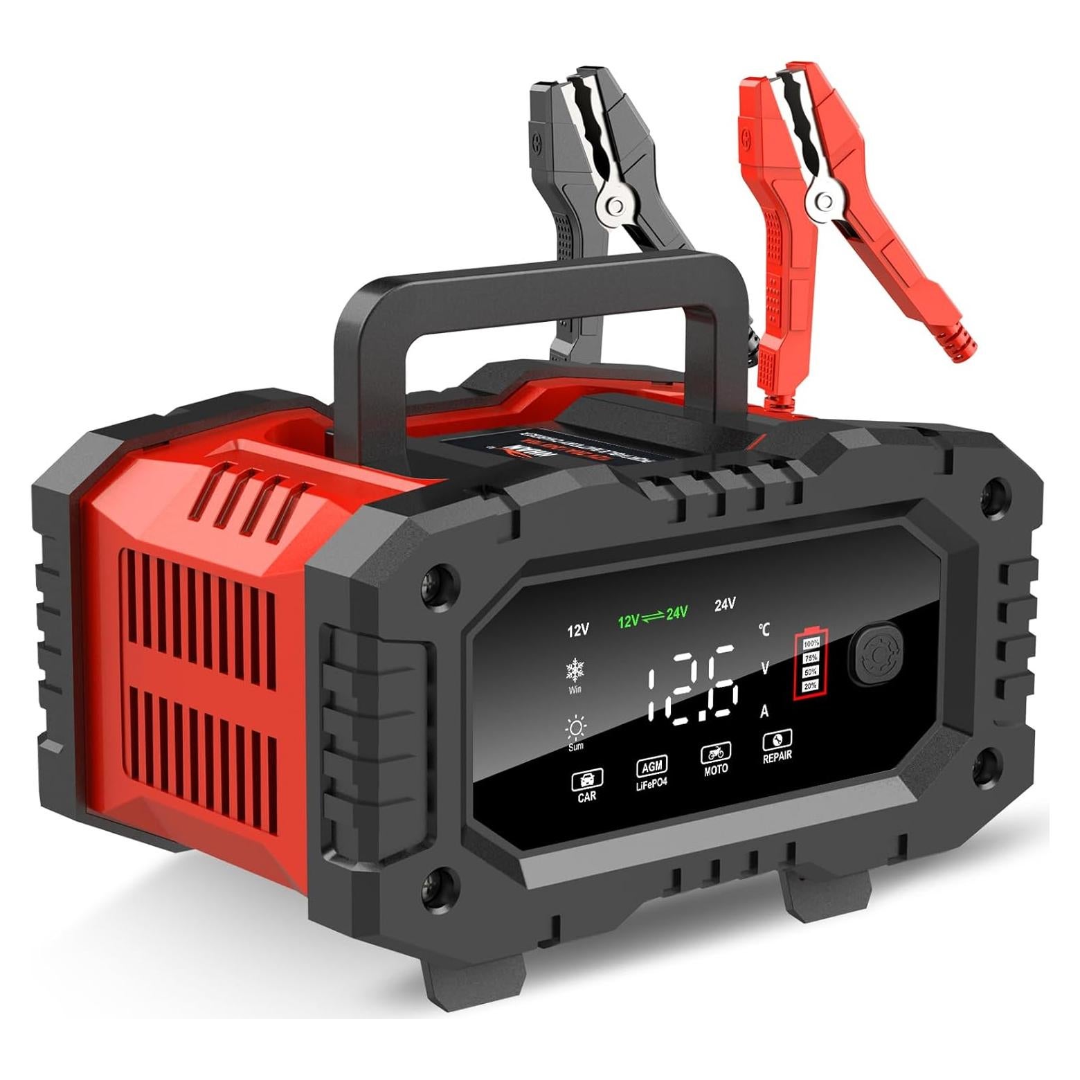 Cargador de Batería YONHAN 20A 12V/24V Automático con Pantalla
