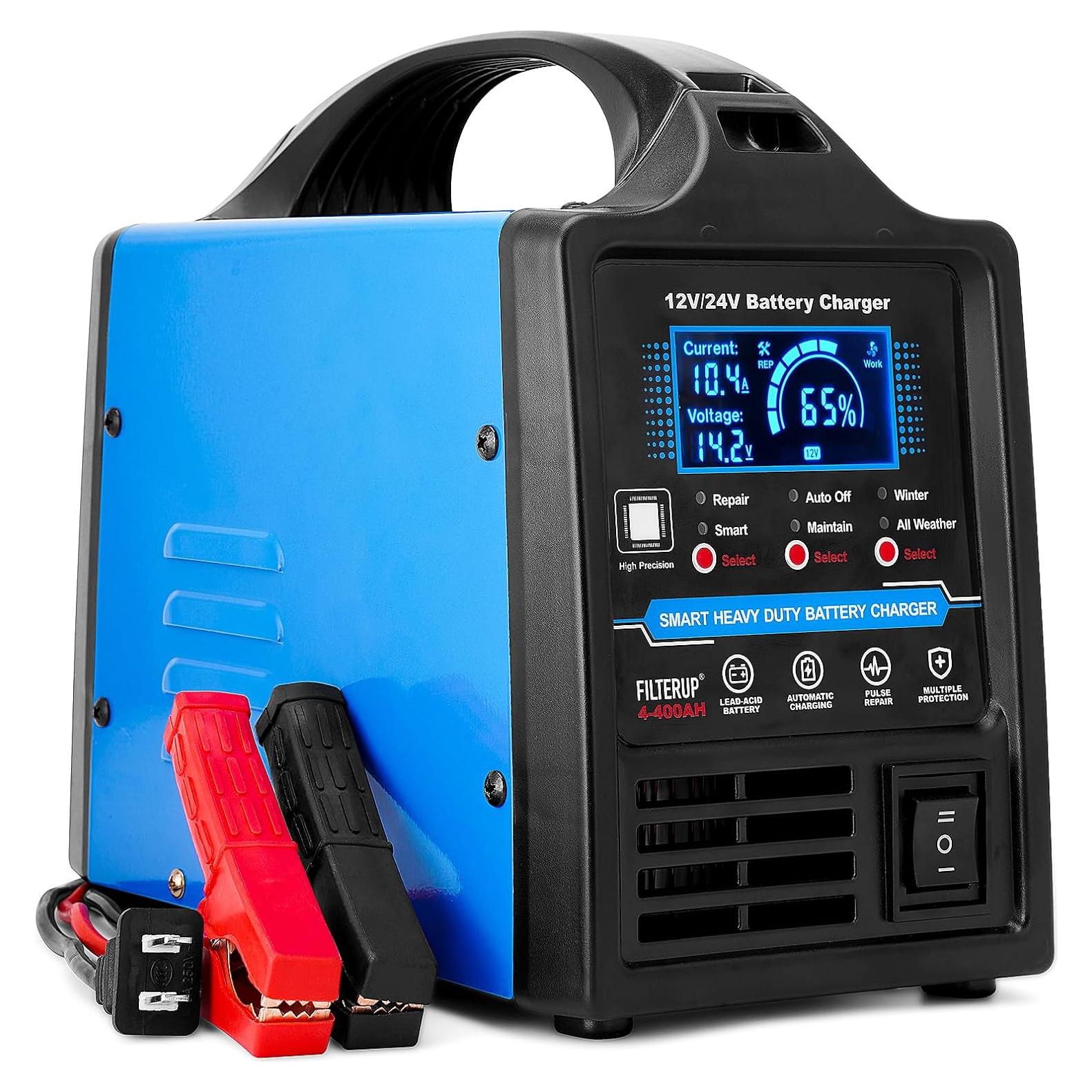 Cargador de Batería Plomo-Ácido 12V 24V FILTERUP 0-15A