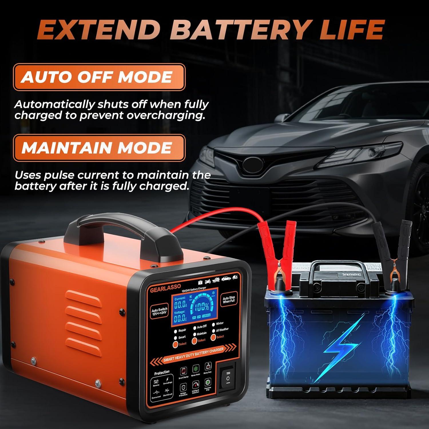 Cargador de Batería Inteligente GEARLASSO 12V 24V 15A