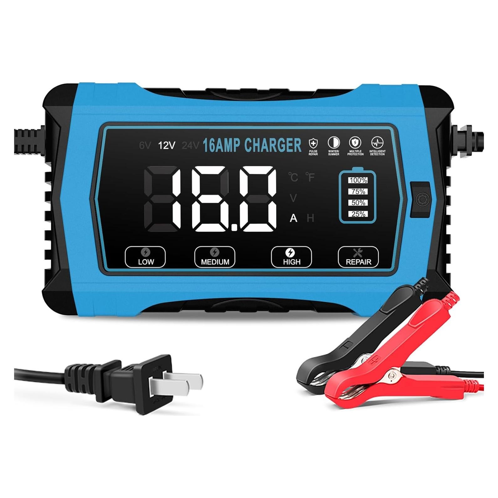 Cargador de Batería Inteligente 16A WPKJ 6V/12V/24V