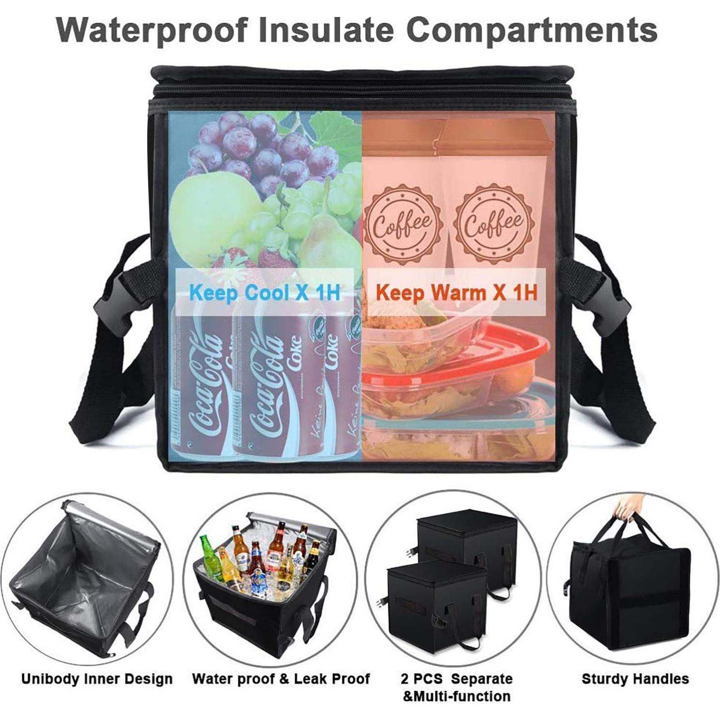 Organizador de Maletero X-cosrack con 2 Bolsas Térmicas Negro