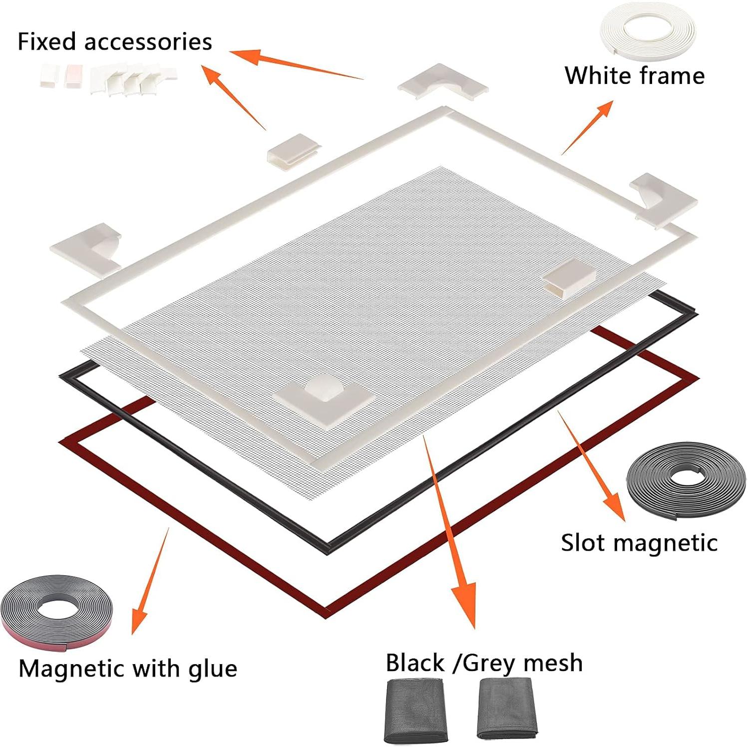 Kit de Malla de Pantalla de Ventana ZemHome 1.5x2.5m Ajustable