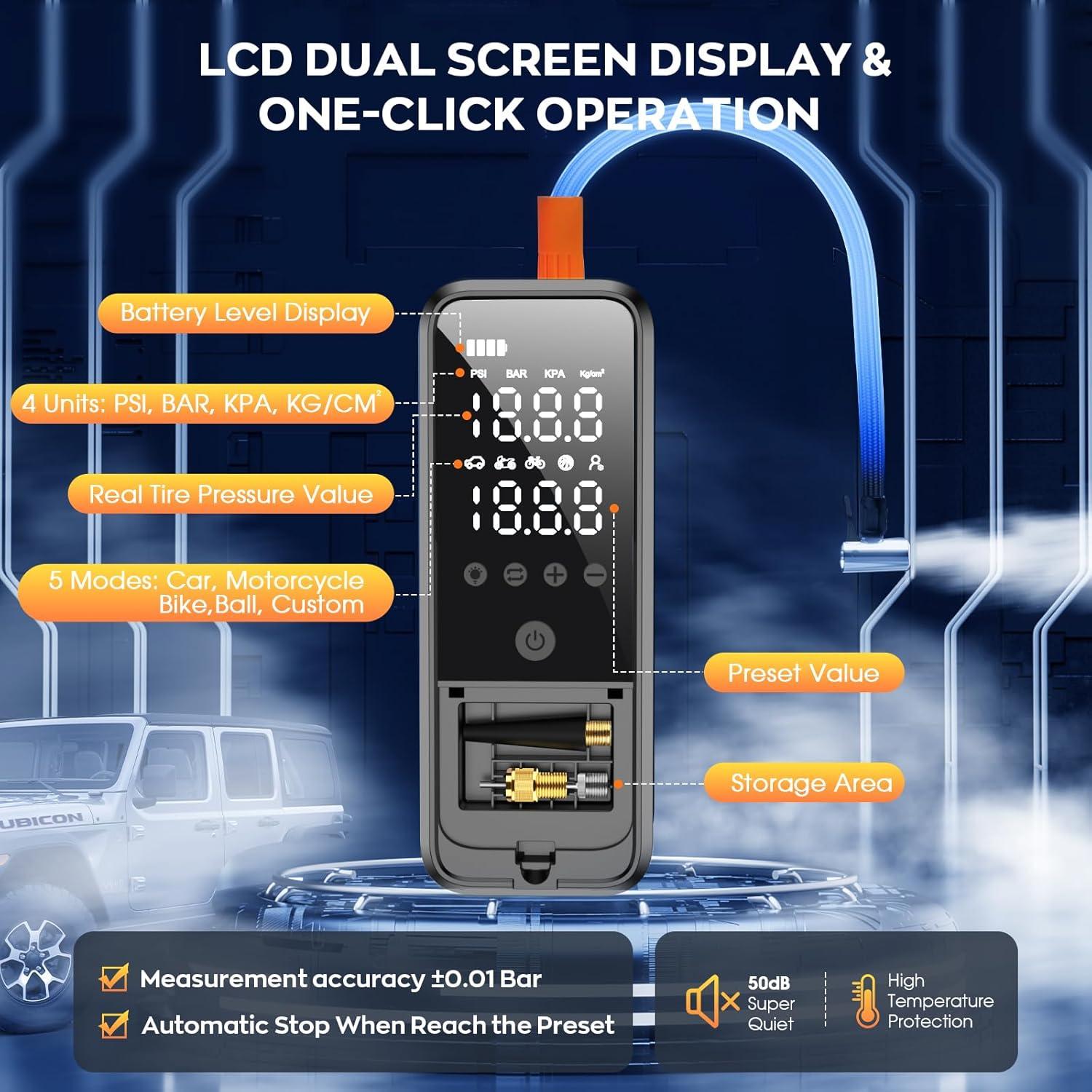 Compresor de Aire Portátil KZKB HY04 160 PSI con Manómetro