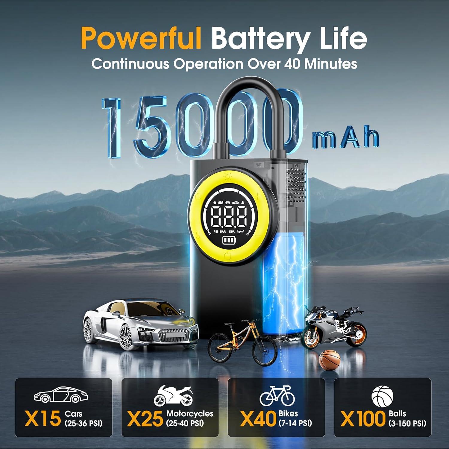 Compresor de Aire Portátil FLYKID T2198 150 PSI Inalámbrico