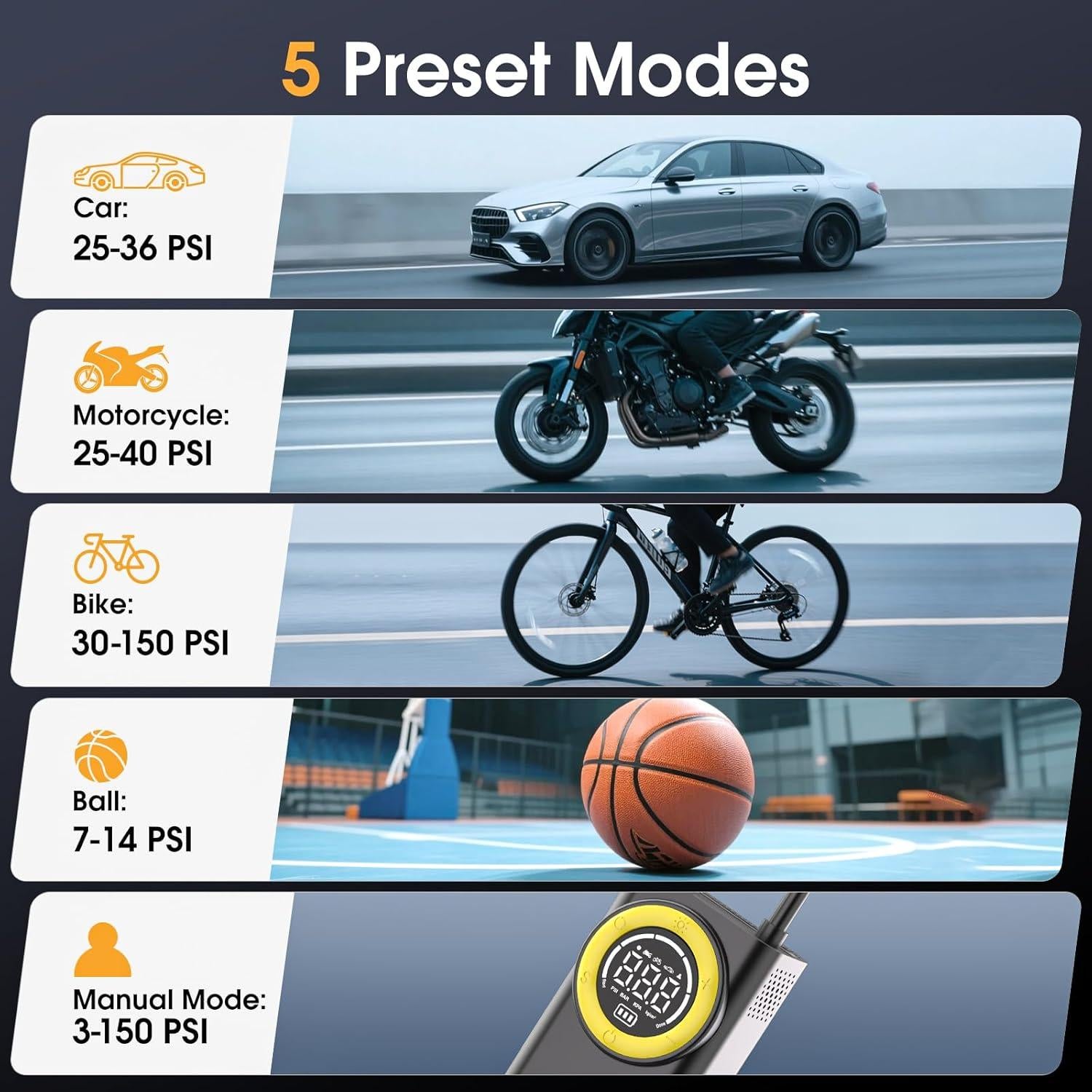 Compresor de Aire Portátil FLYKID T2198 150 PSI Inalámbrico