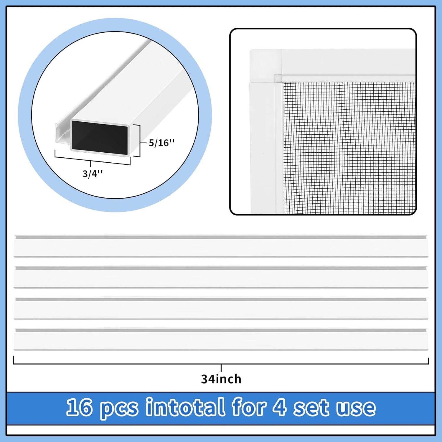 Kit de Pantalla de Ventana DIY Yaocom 81.28 cm x 81.28 cm