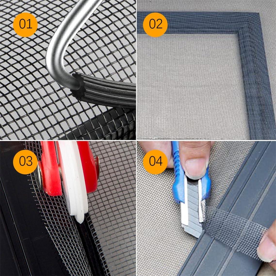 Kit de Reemplazo de Pantallas de Ventana 119x299 cm Negro