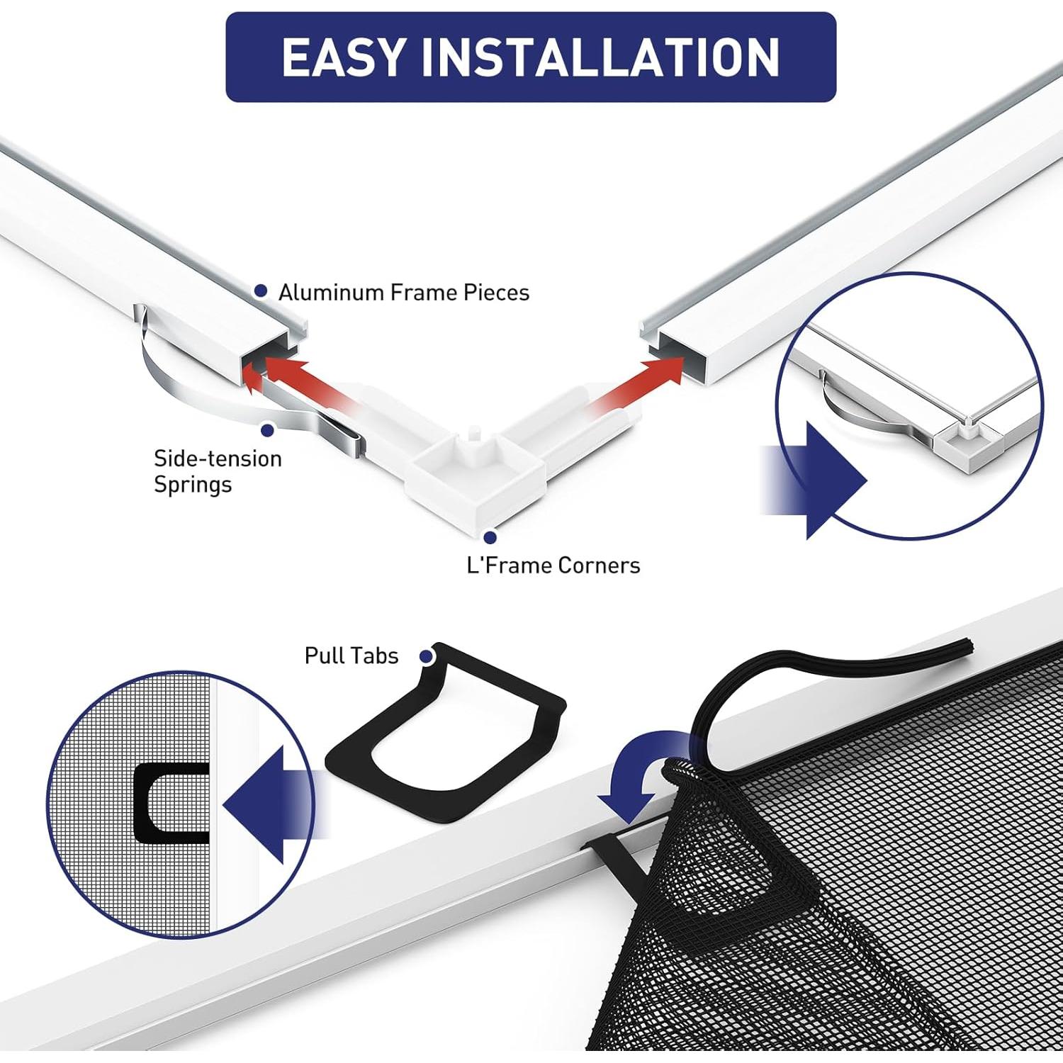 Kit de Pantalla de Ventana FOSLUOC - 2 Paquetes 116.84 cm