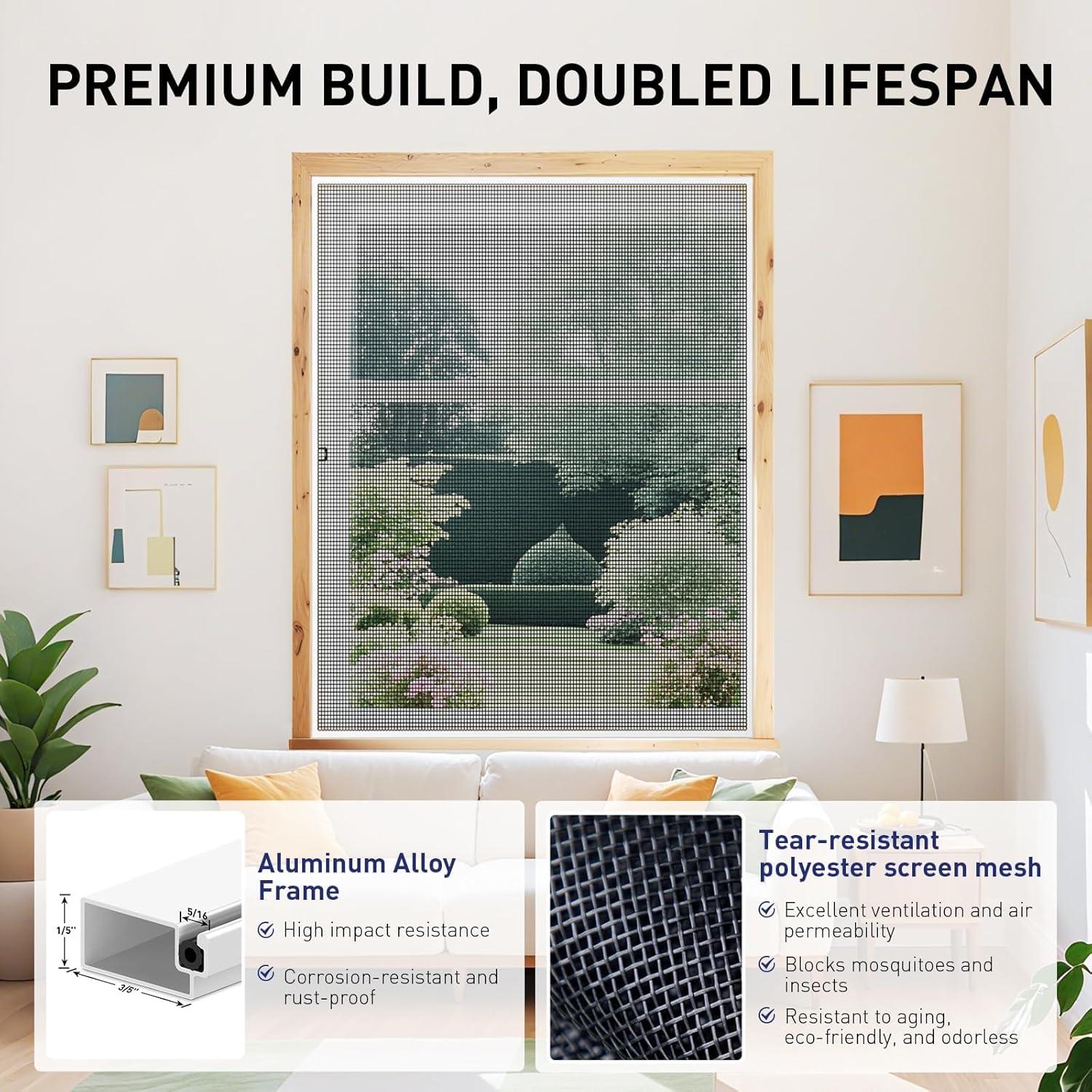 Kit de Pantalla de Ventana FOSLUOC - 2 Paquetes 116.84 cm