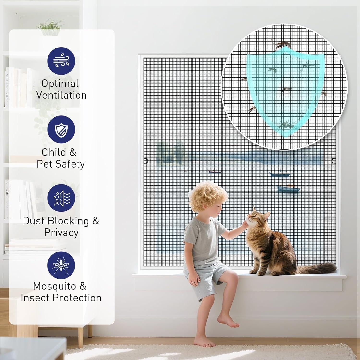 Kit de Pantalla de Ventana FOSLUOC - 2 Paquetes 116.84 cm