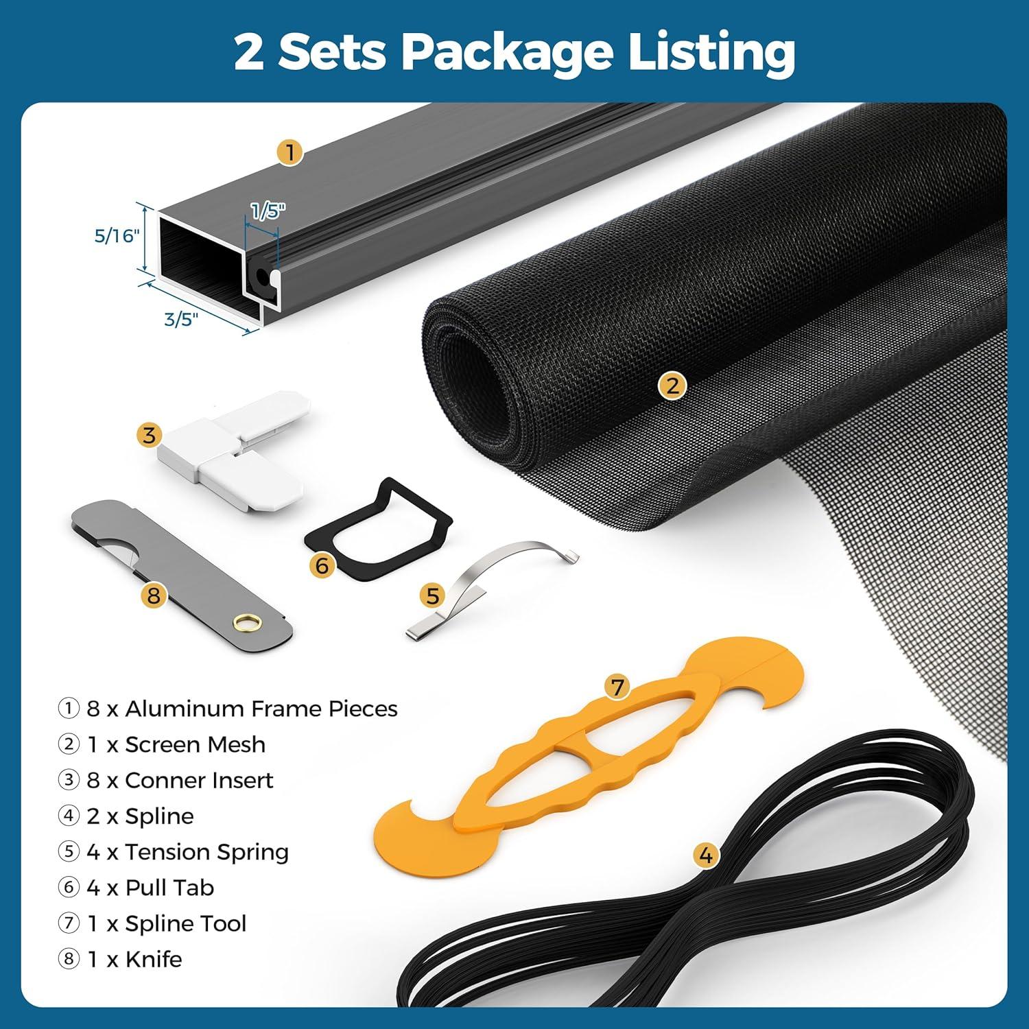 Kit de Pantalla de Ventana Augblinds 46x46 cm - 2 Juegos