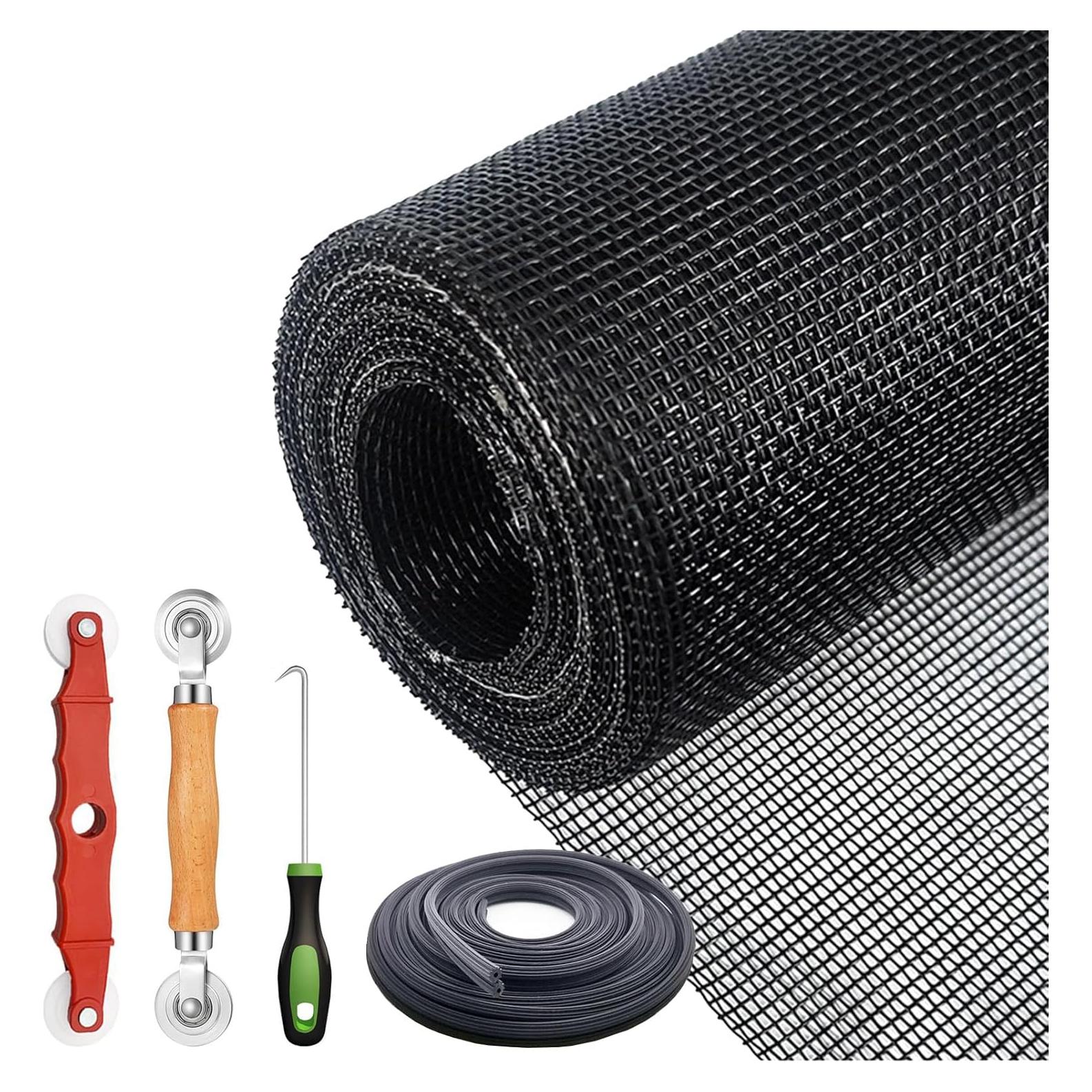 Kit de Reparación de Pantalla de Ventana ALI2 59x300 cm Negro