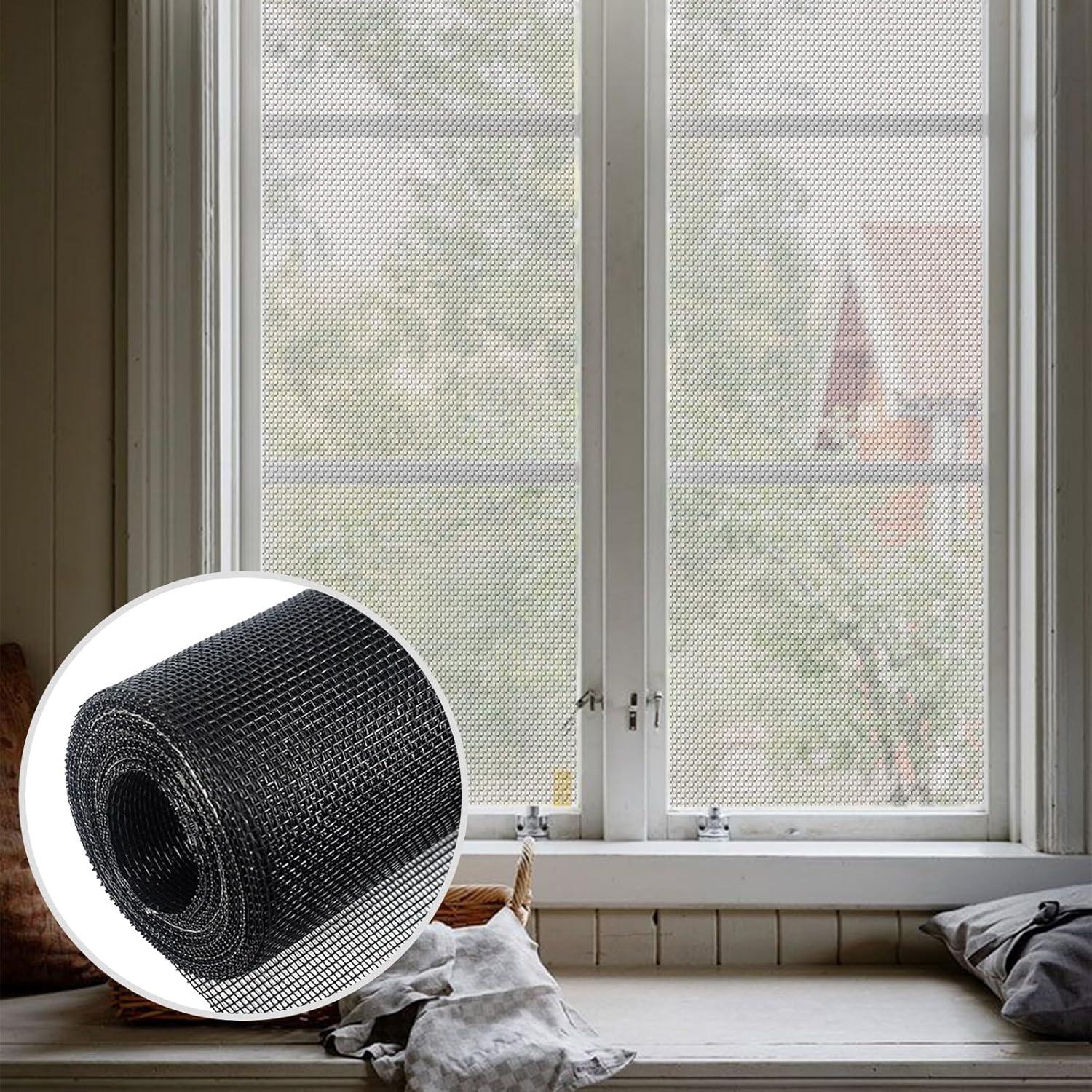 Kit de Reparación de Pantalla de Ventana ALI2 59x300 cm Negro