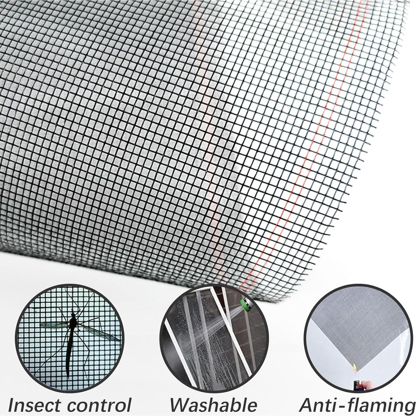 Kit de Reparación de Pantalla de Ventana ALI2 59x300 cm Negro