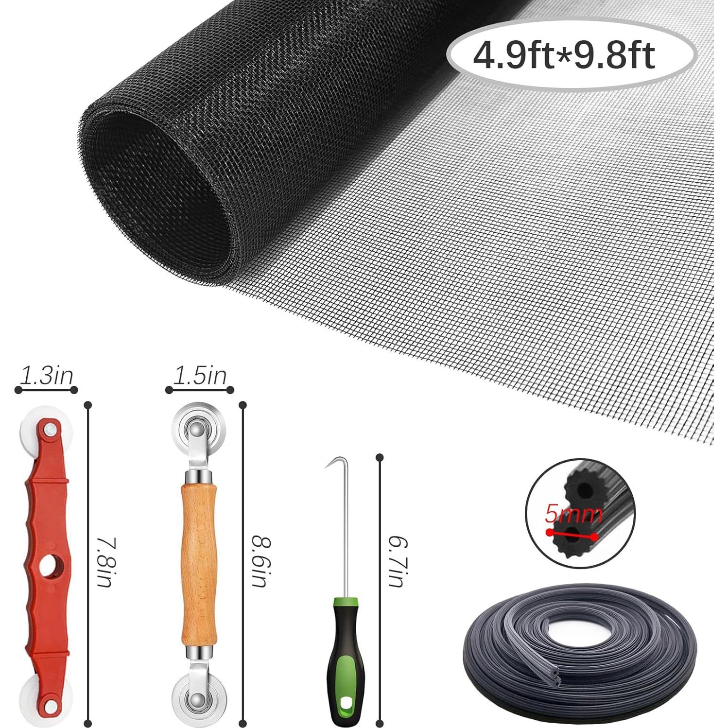 Kit de Reparación de Pantalla de Ventana ALI2 59x300 cm Negro