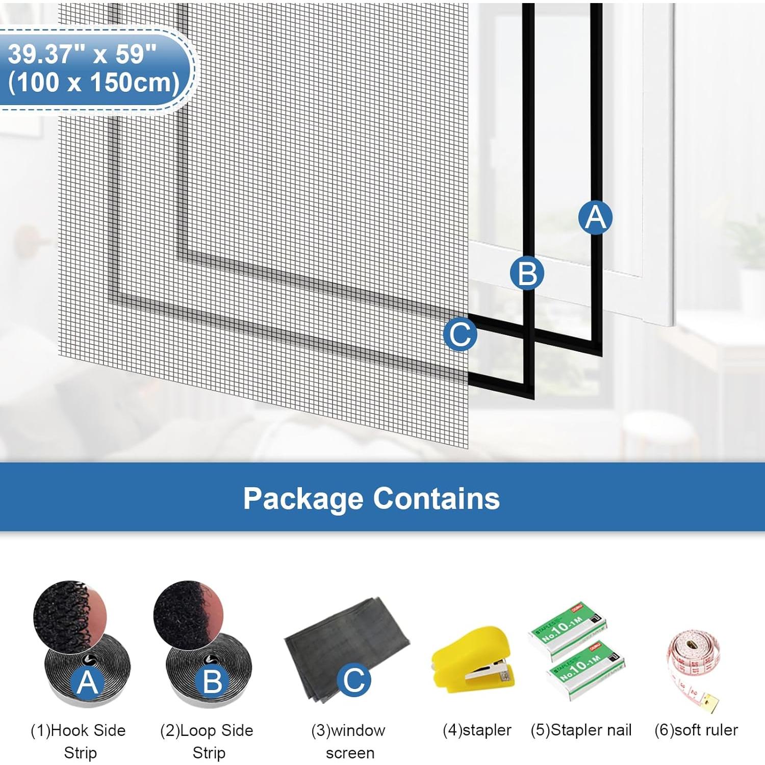 Kit de Pantalla de Ventana Shackcom 2 Piezas Ajustable 100x150 cm