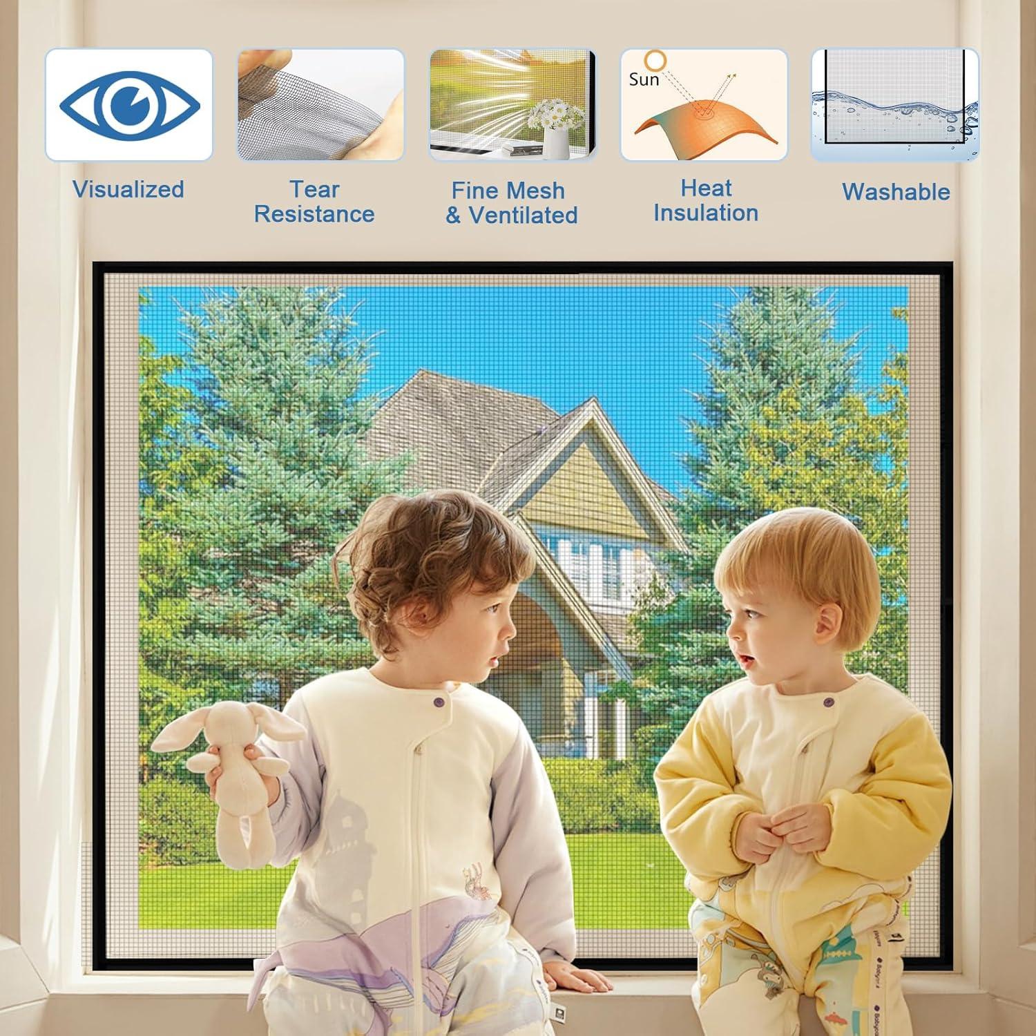 Kit de Pantalla de Ventana Shackcom 2 Piezas Ajustable 100x150 cm