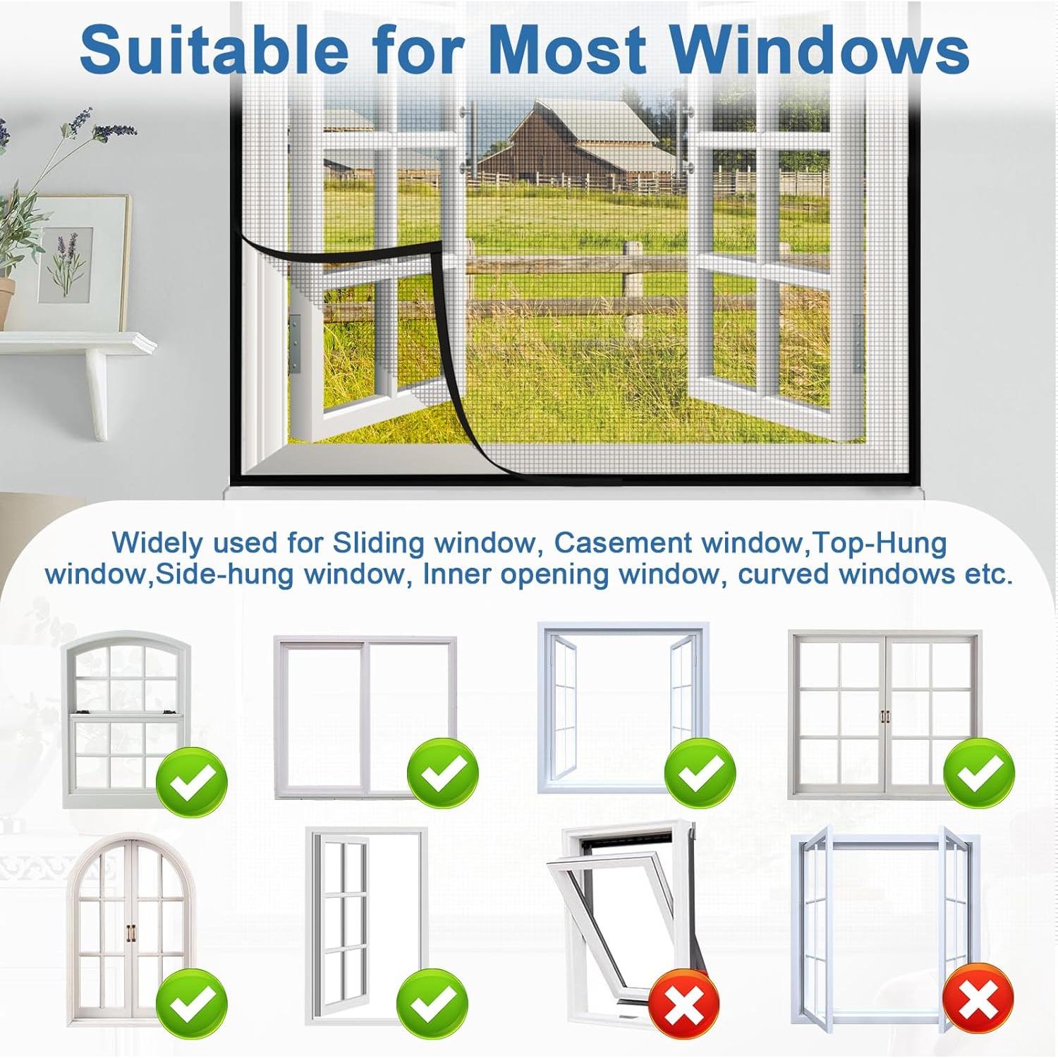 Kit de Pantalla de Ventana Shackcom 2 Piezas Ajustable 100x150 cm