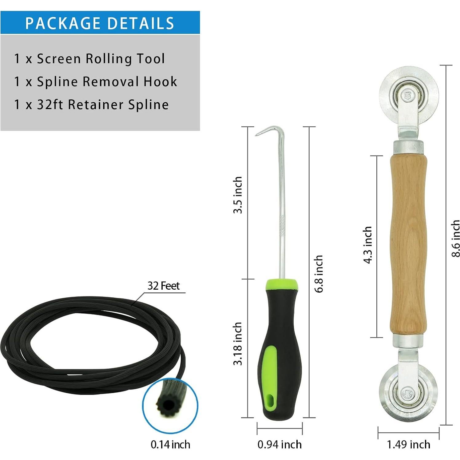 Kit de Reparación de Pantallas HOMMEE 3 en 1 con Spline 9.75m