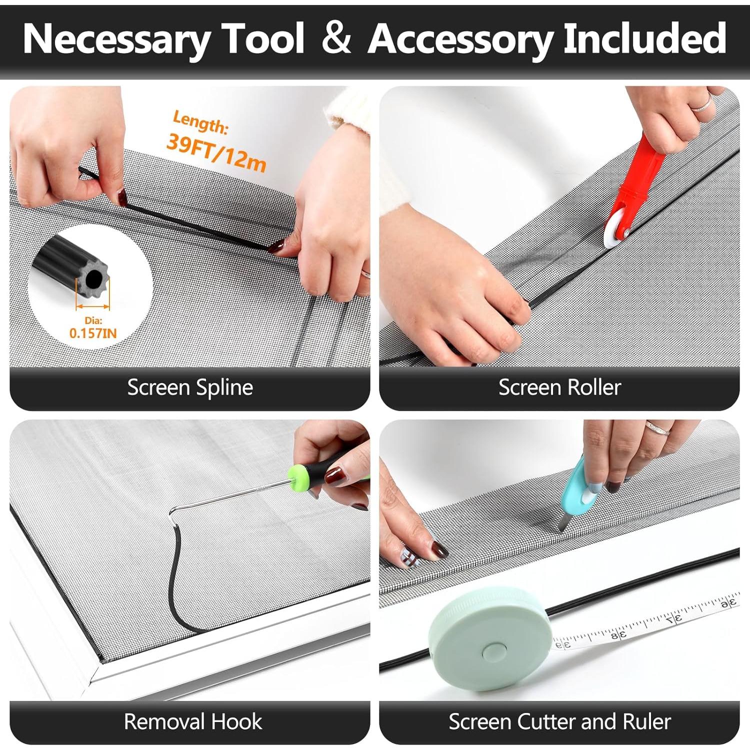 Cinta de reparación de pantalla gris 5cm x 4.57m y kit de reemplazo