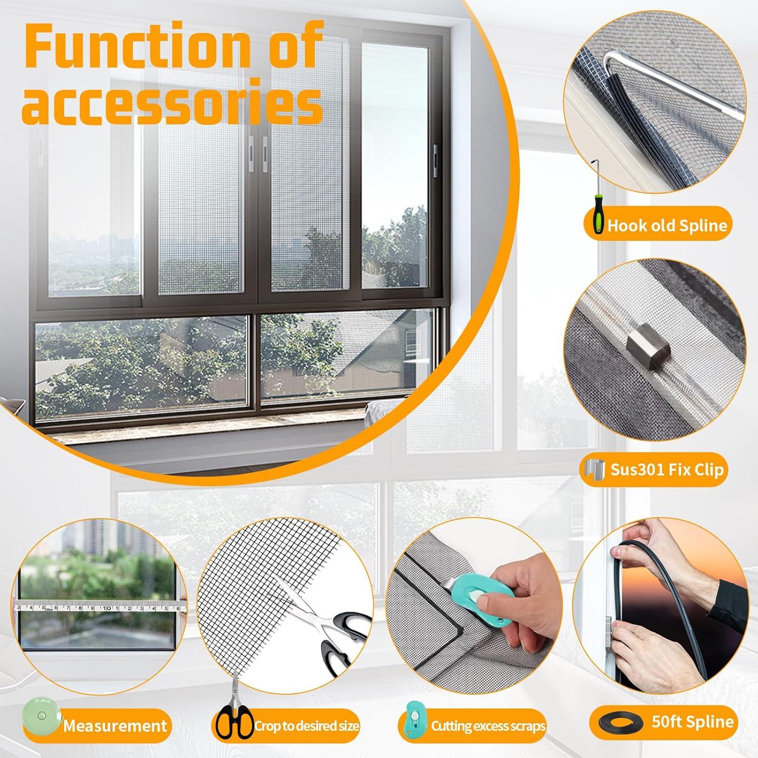 Kit de Reparación de Pantalla de Ventana Ghguole 121.92x452.12cm