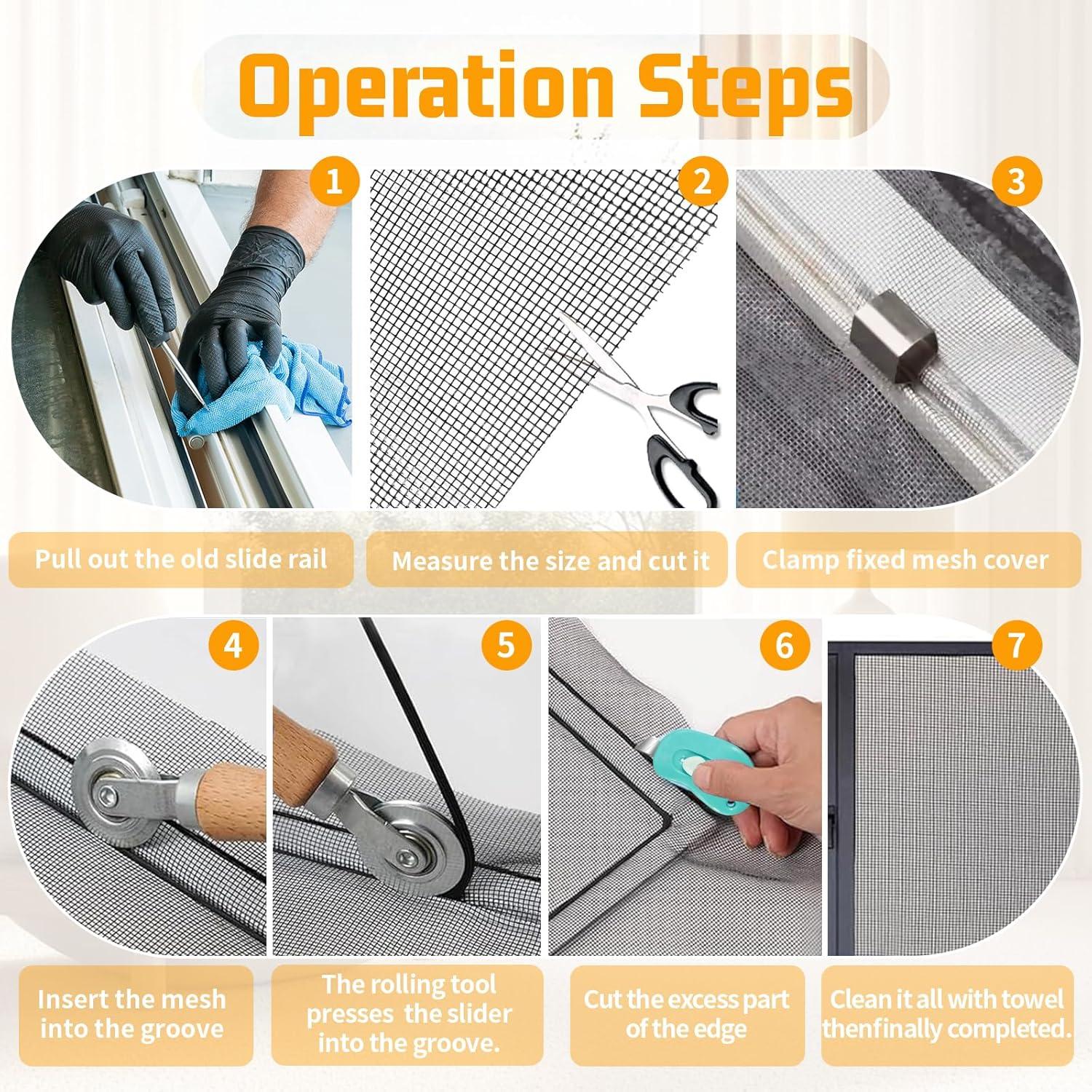 Kit de Reparación de Pantalla de Ventana Ghguole 121.92x452.12cm