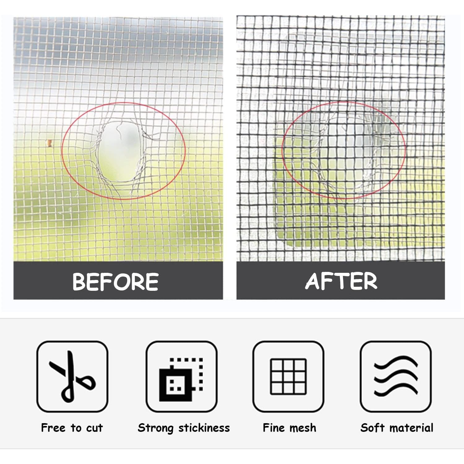 Kit de Reparación de Pantallas de Ventana VEINARDYL 20 Piezas 2m