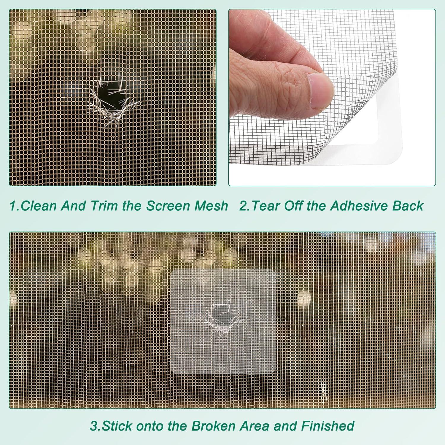 Kit de Reparación de Pantallas de Ventana uxcell - 10 Piezas 10x10cm