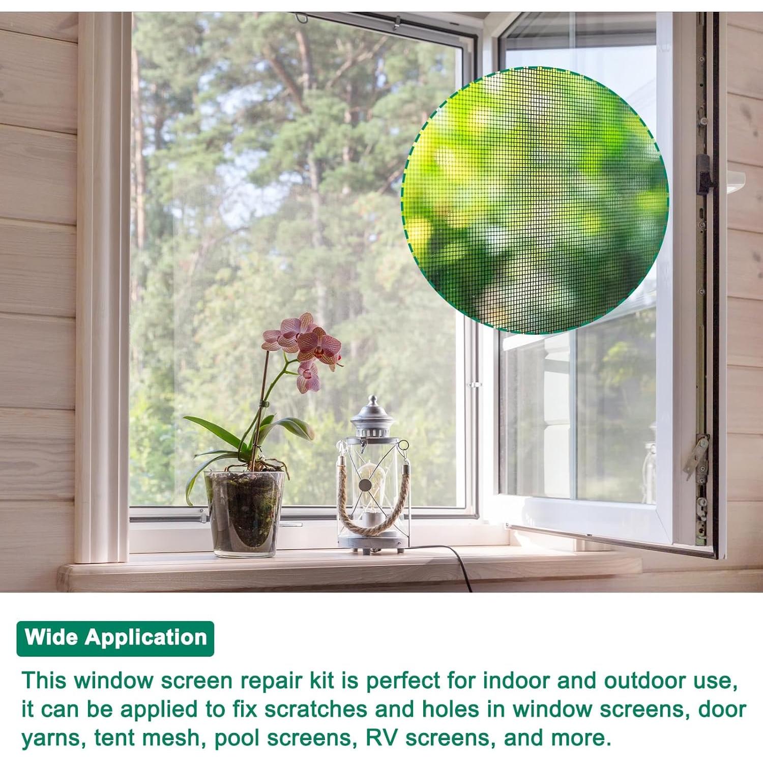 Kit de Reparación de Pantallas de Ventana uxcell - 10 Piezas 10x10cm