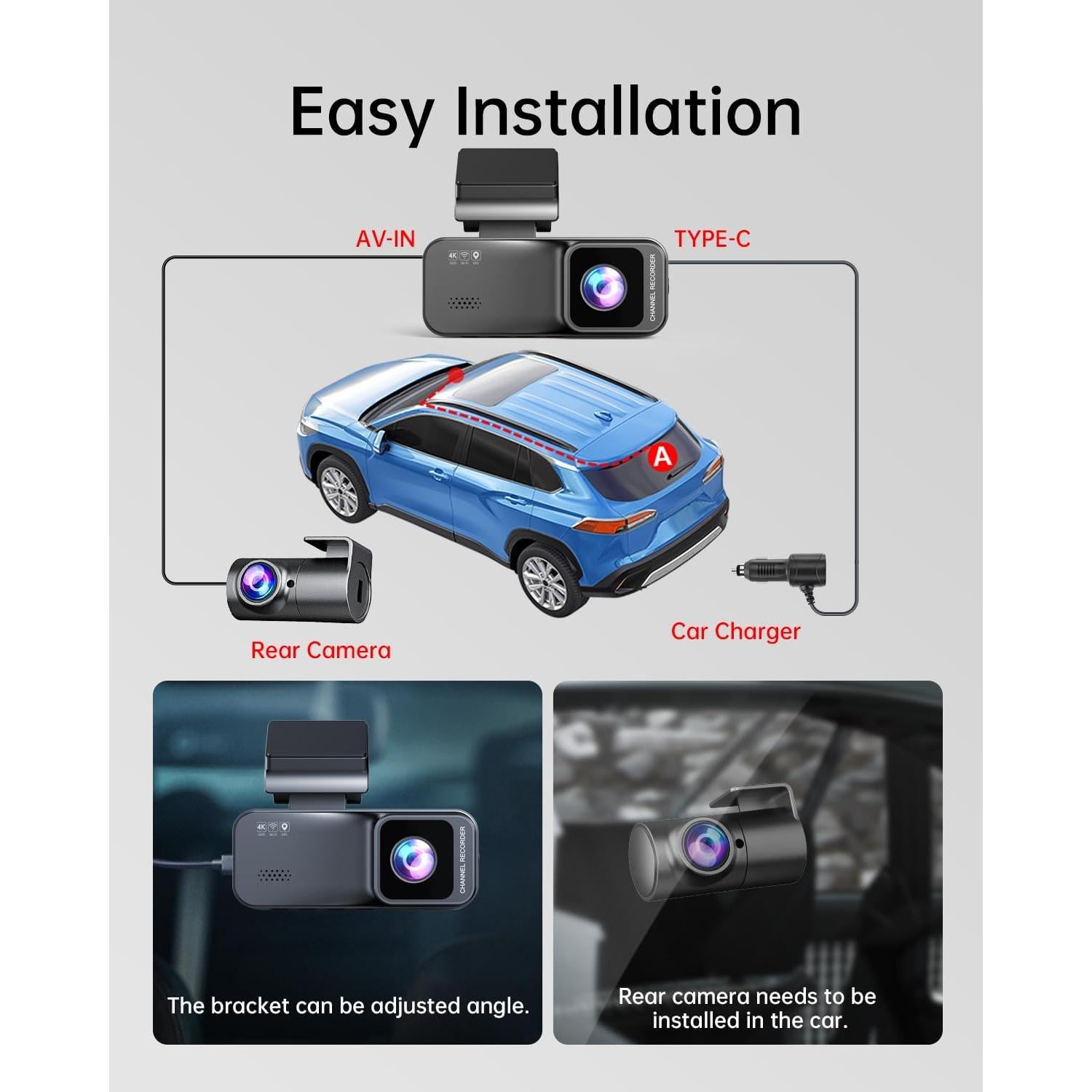 Cámara Dash 4K KooBaCar D17 con GPS y Pantalla IPS 3.20"