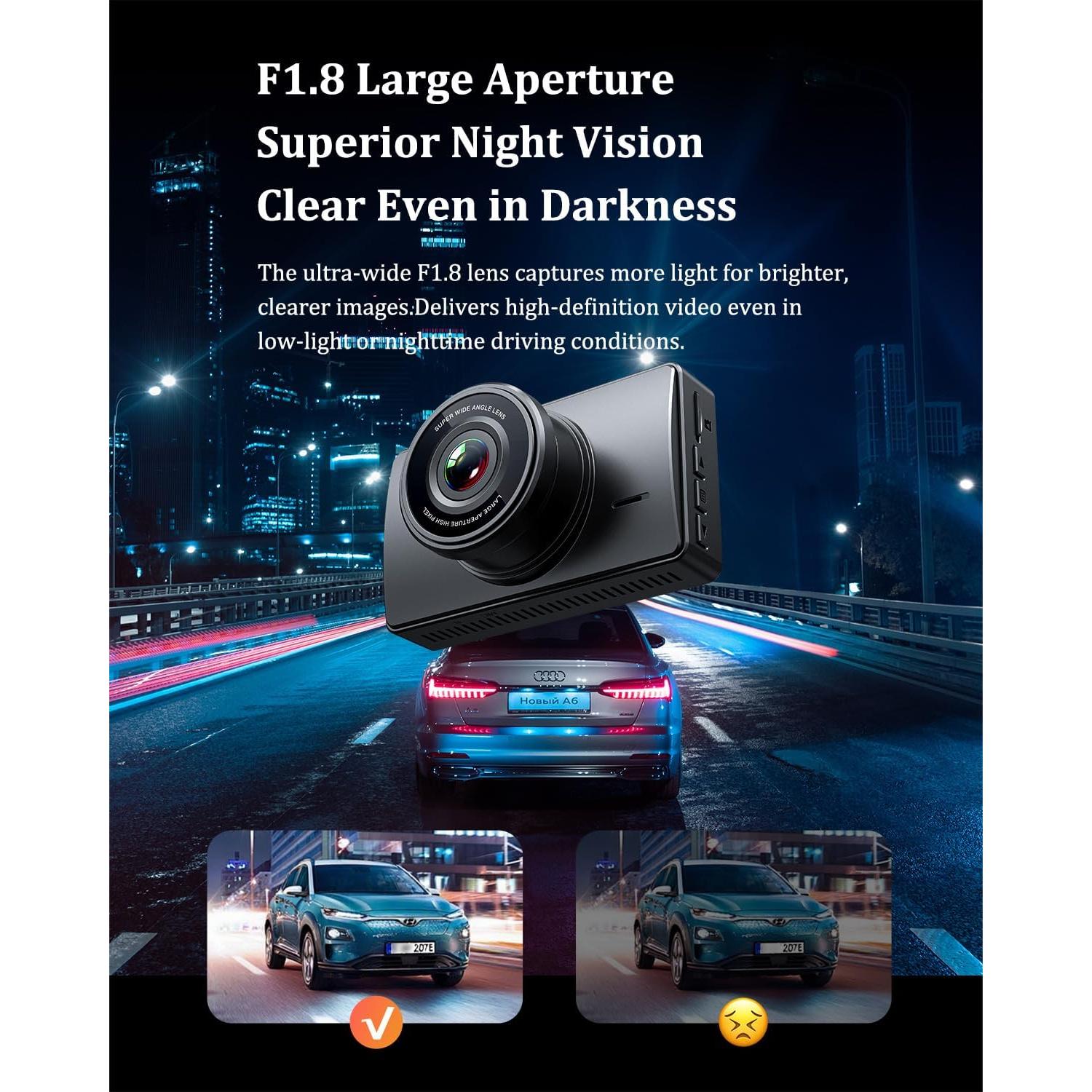 Cámara de Tablero DIWEISHI X17 4K + 1080P, WiFi, Pantalla 3"