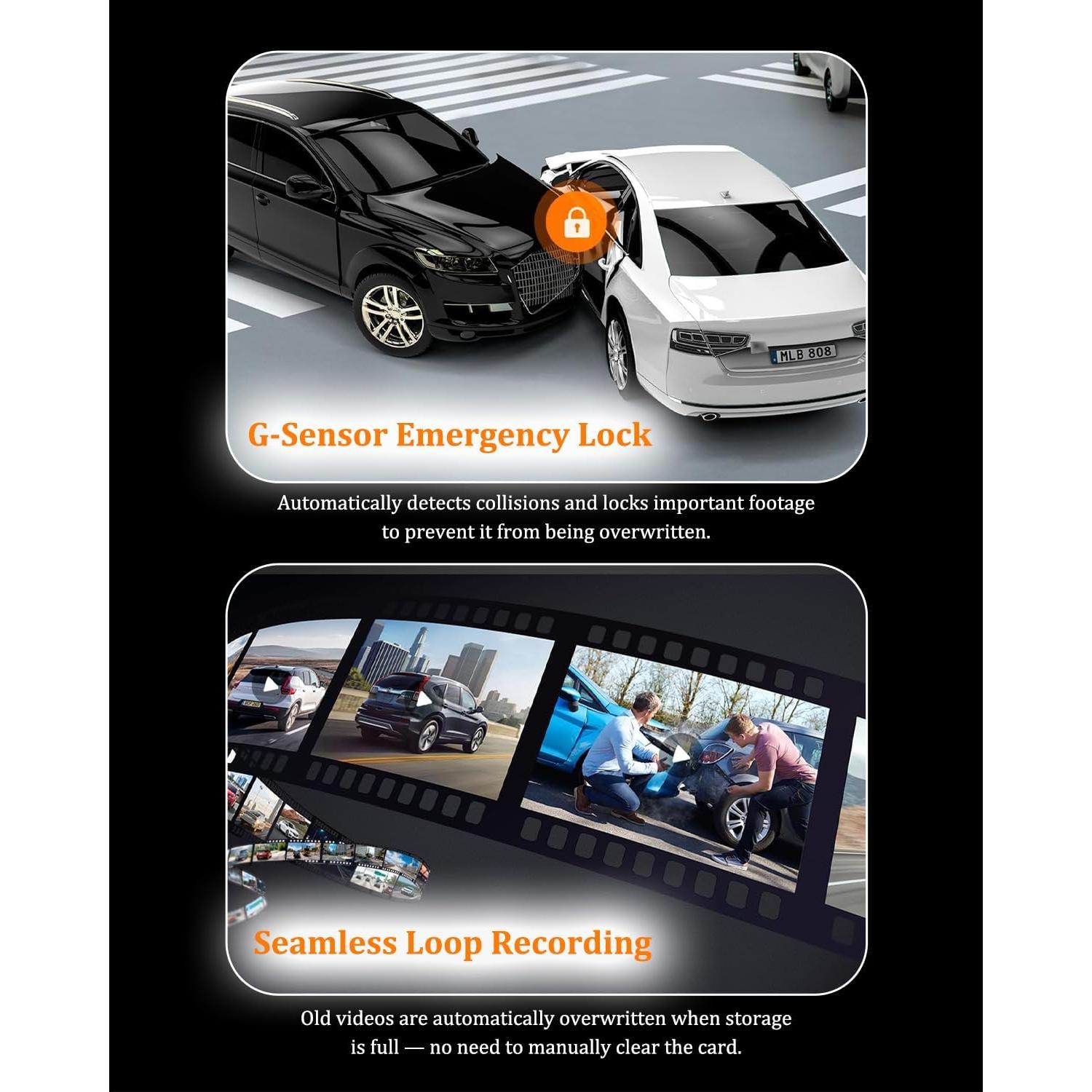 Cámara de Tablero DIWEISHI X17 4K + 1080P, WiFi, Pantalla 3"