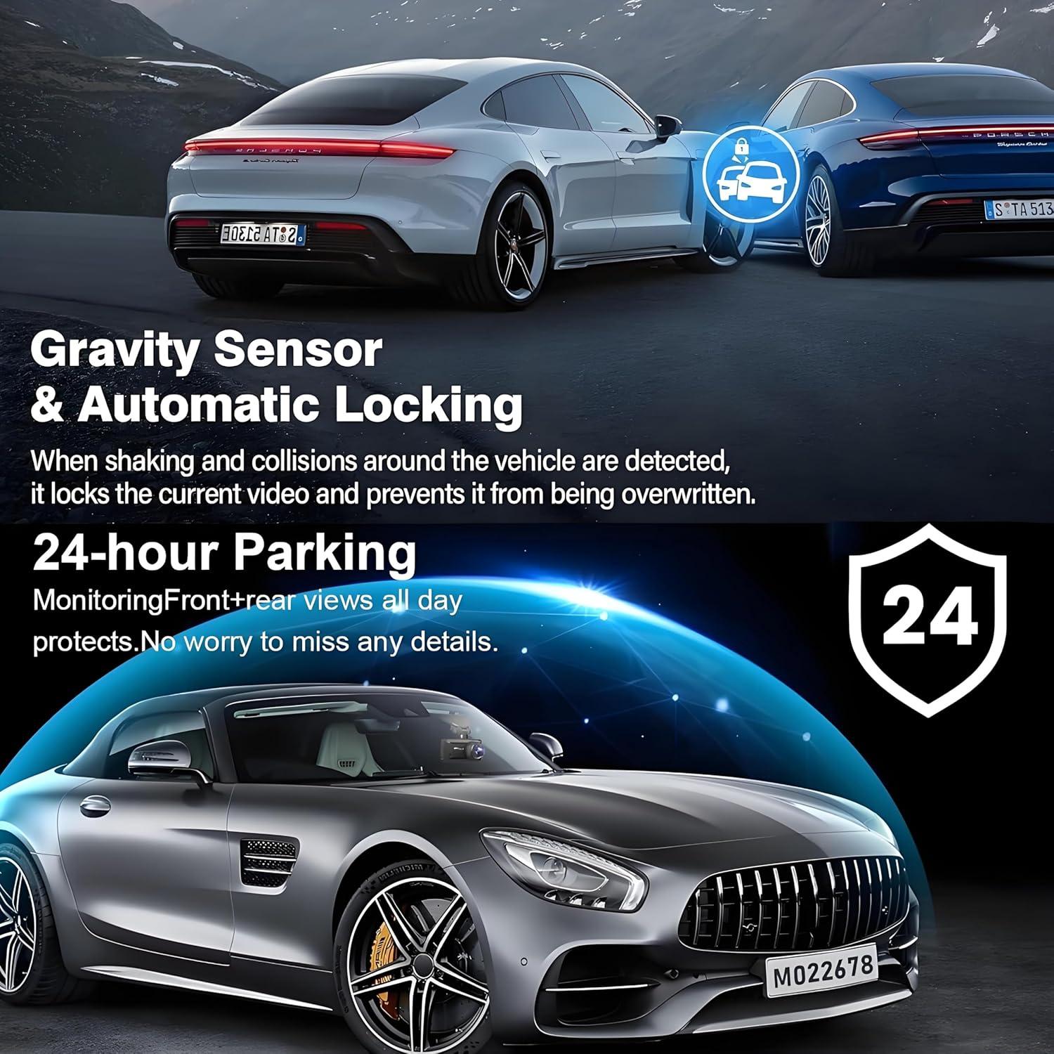 Cámara Dash 4K 3 Canales GILIKVHOM con WiFi y G-Sensor