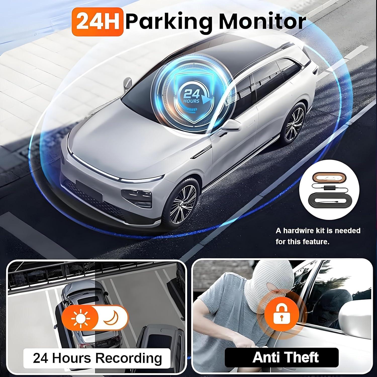 Cámara Dash 4K 3 Canales GILIKVHOM con WiFi y G-Sensor