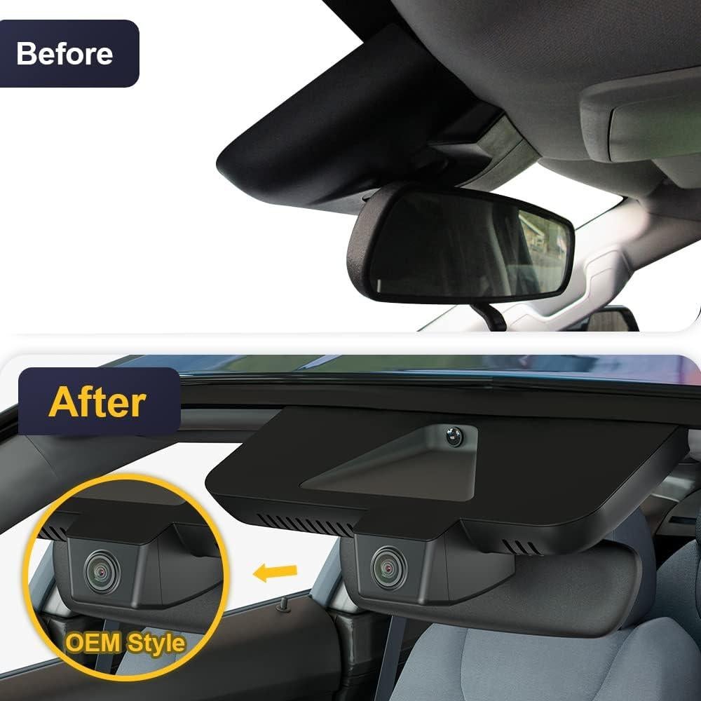 Cámara Dash Dual Fitcamx 4K Delantera + 1080P Trasera para Toyota Tundra 2022-2025 y Sequoia 2023-2025