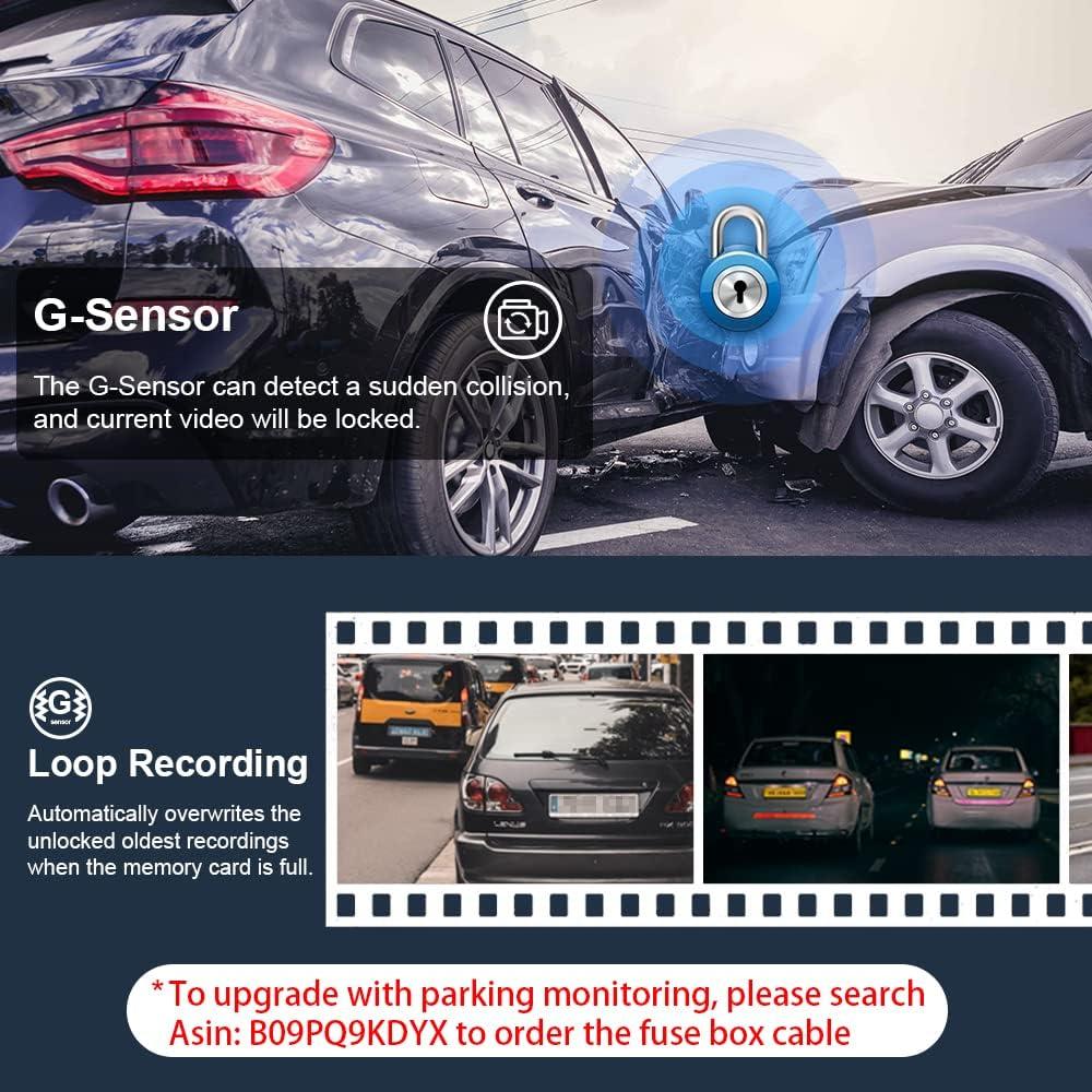 Cámara Dash Dual Fitcamx 4K Delantera + 1080P Trasera para Toyota Tundra 2022-2025 y Sequoia 2023-2025