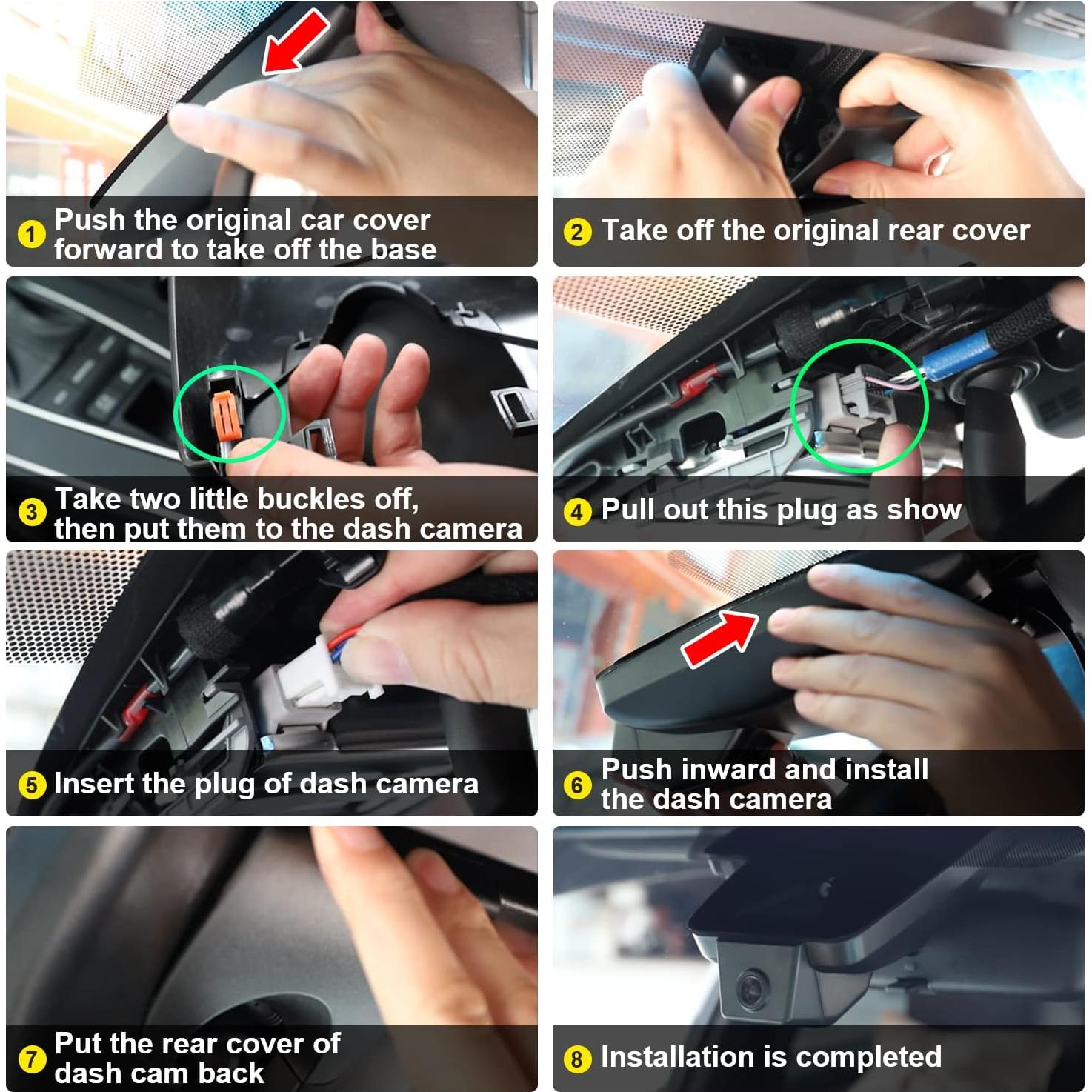 Cámara Dash Fitcamx 4K Delantera + 1080P Trasera para Toyota RAV4 2019-2021