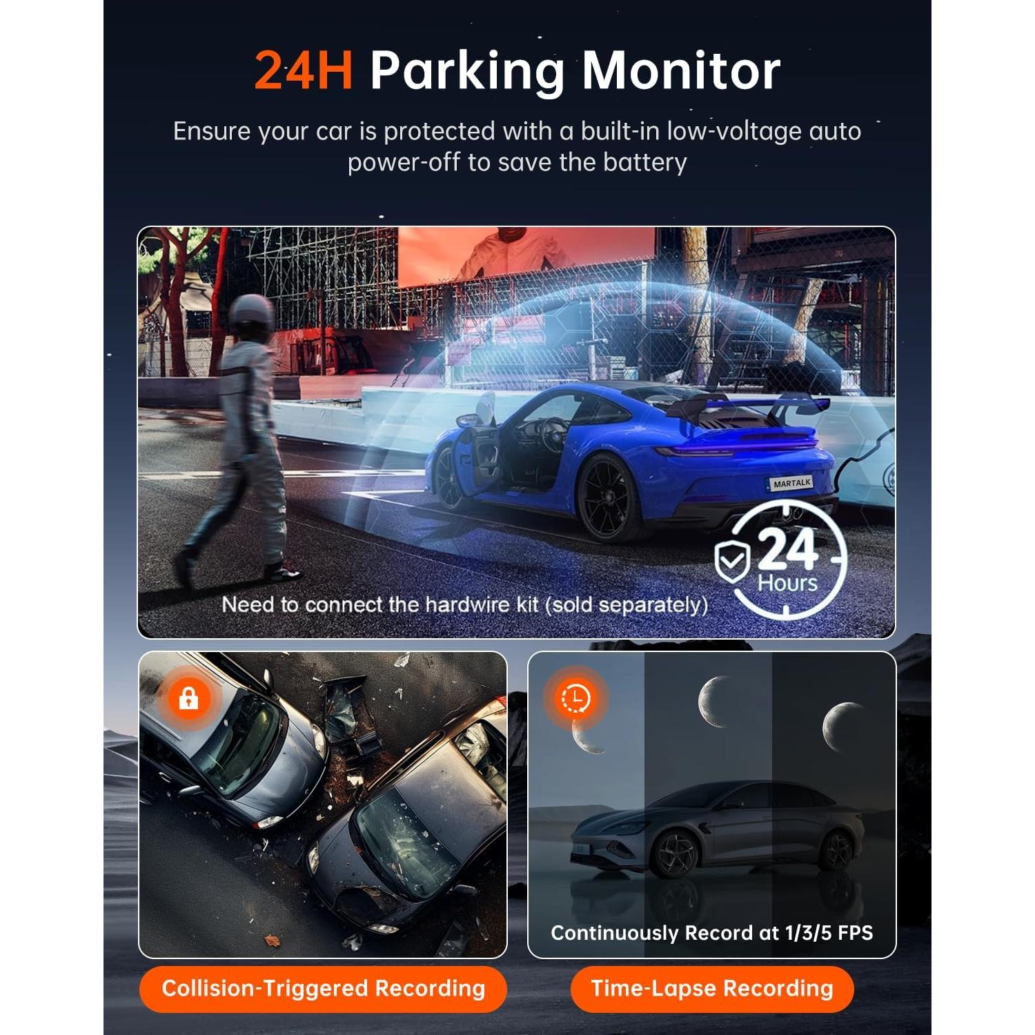 Cámara Dash Martalk R39 5K Triple con GPS y WiFi 5G