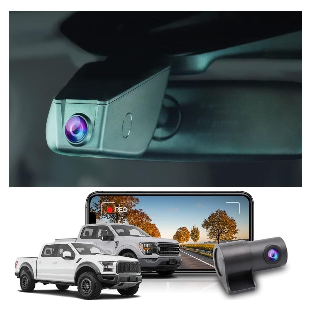 Cámara de Salpicadero Fitcamx 4K Frontal + 1080P Trasera para Ford F150/F250 2021-2025