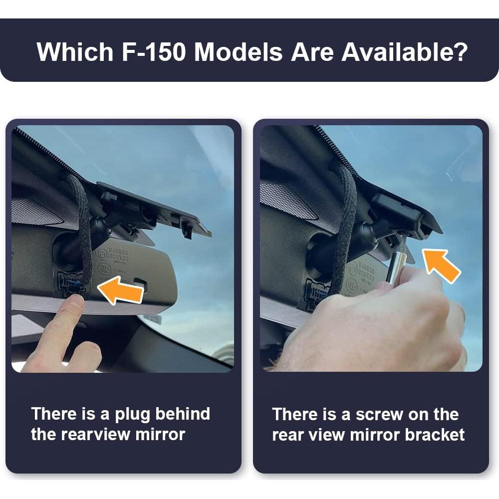 Cámara de Salpicadero Fitcamx 4K Frontal + 1080P Trasera para Ford F150/F250 2021-2025