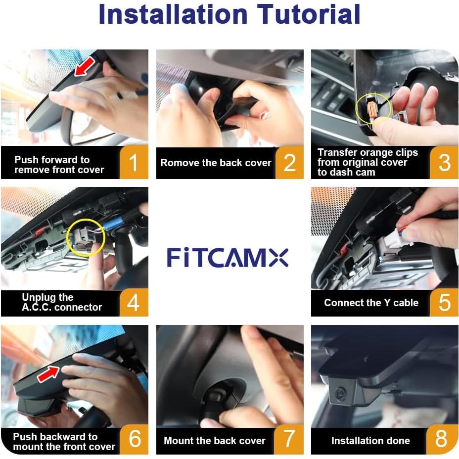 Cámara de Salpicadero Dual 4K Fitcamx para Toyota Grand Highlander 2024-2025