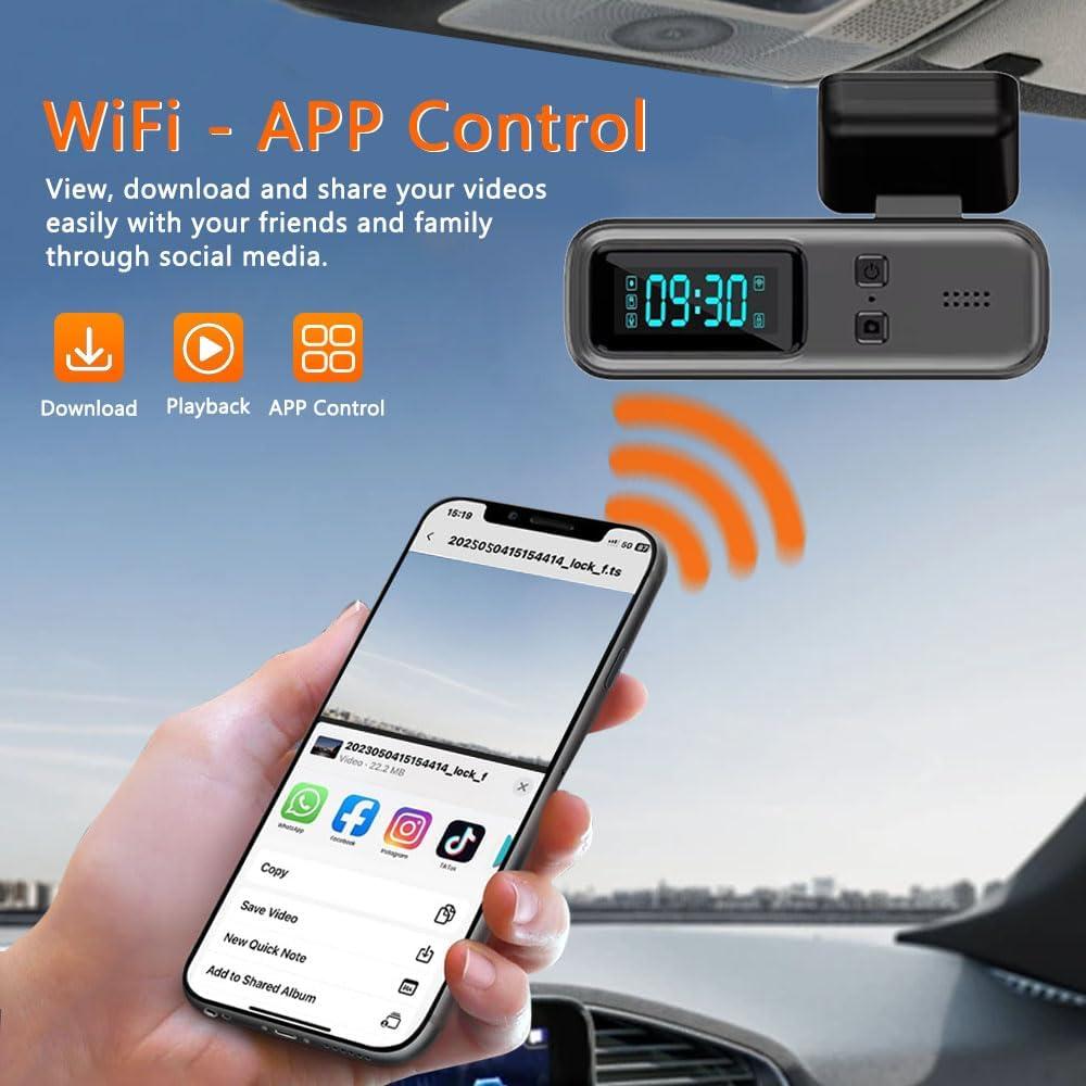 Cámara Dash Inalámbrica Topopfires Q6Pro 4K + 1080P Dual