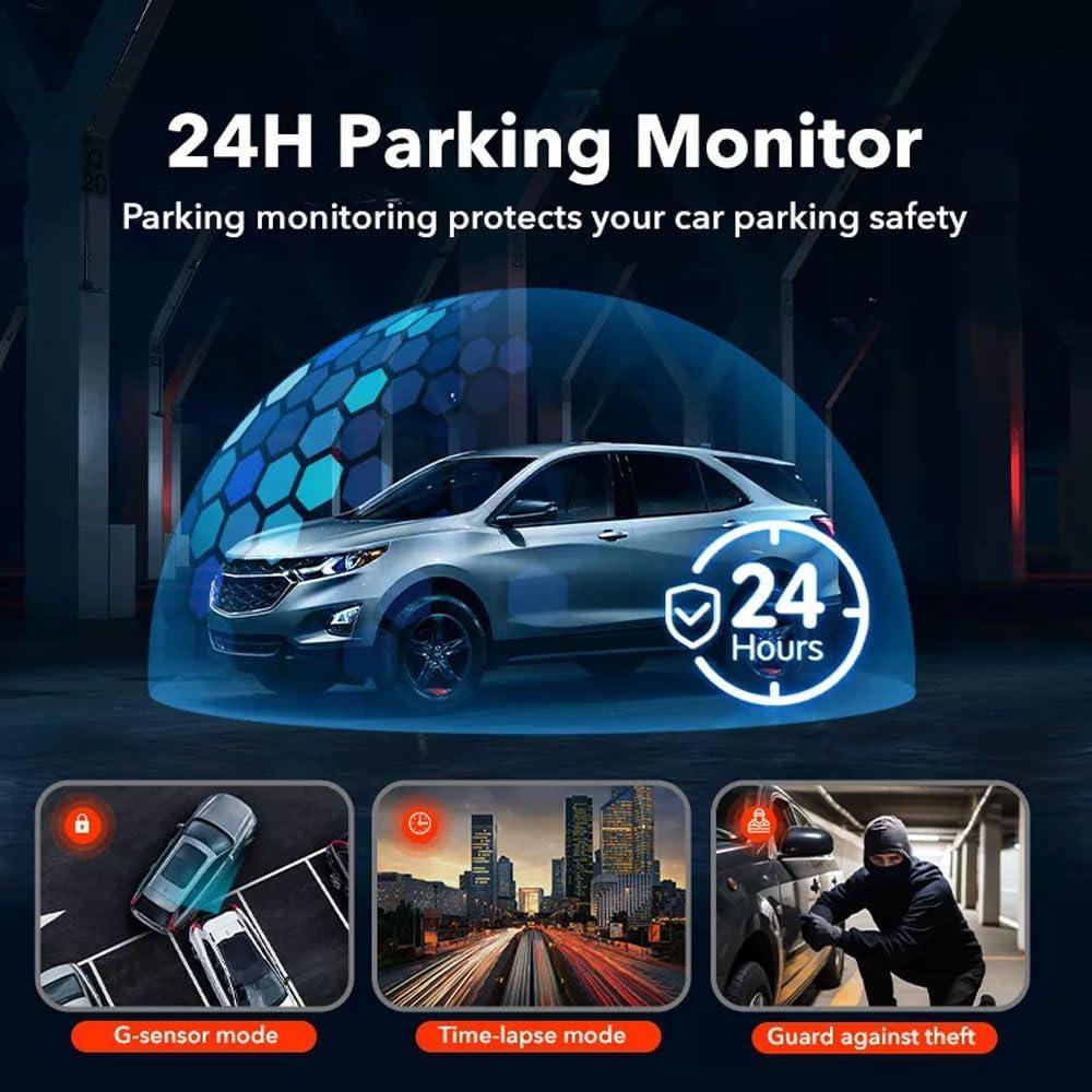 Cámara Dash Inalámbrica Topopfires Q6Pro 4K + 1080P Dual