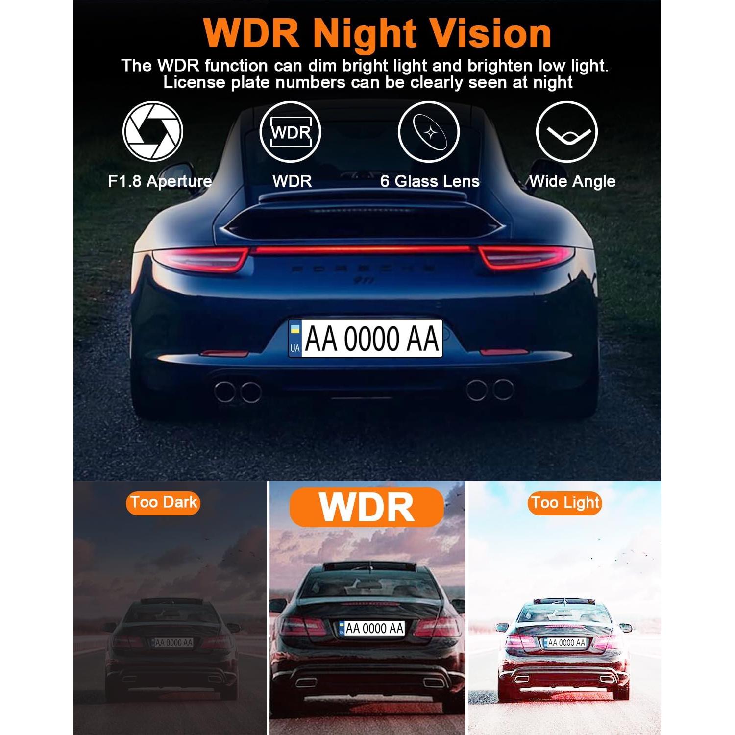 Cámara de Tablero Dual 4K CAMBLO C30D con WiFi y Tarjeta 64GB