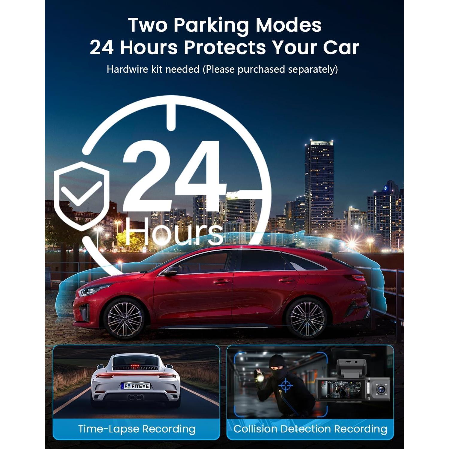 Cámara Dash 4K Wecamtx 3 Canales WiFi 5G con Tarjeta 64GB