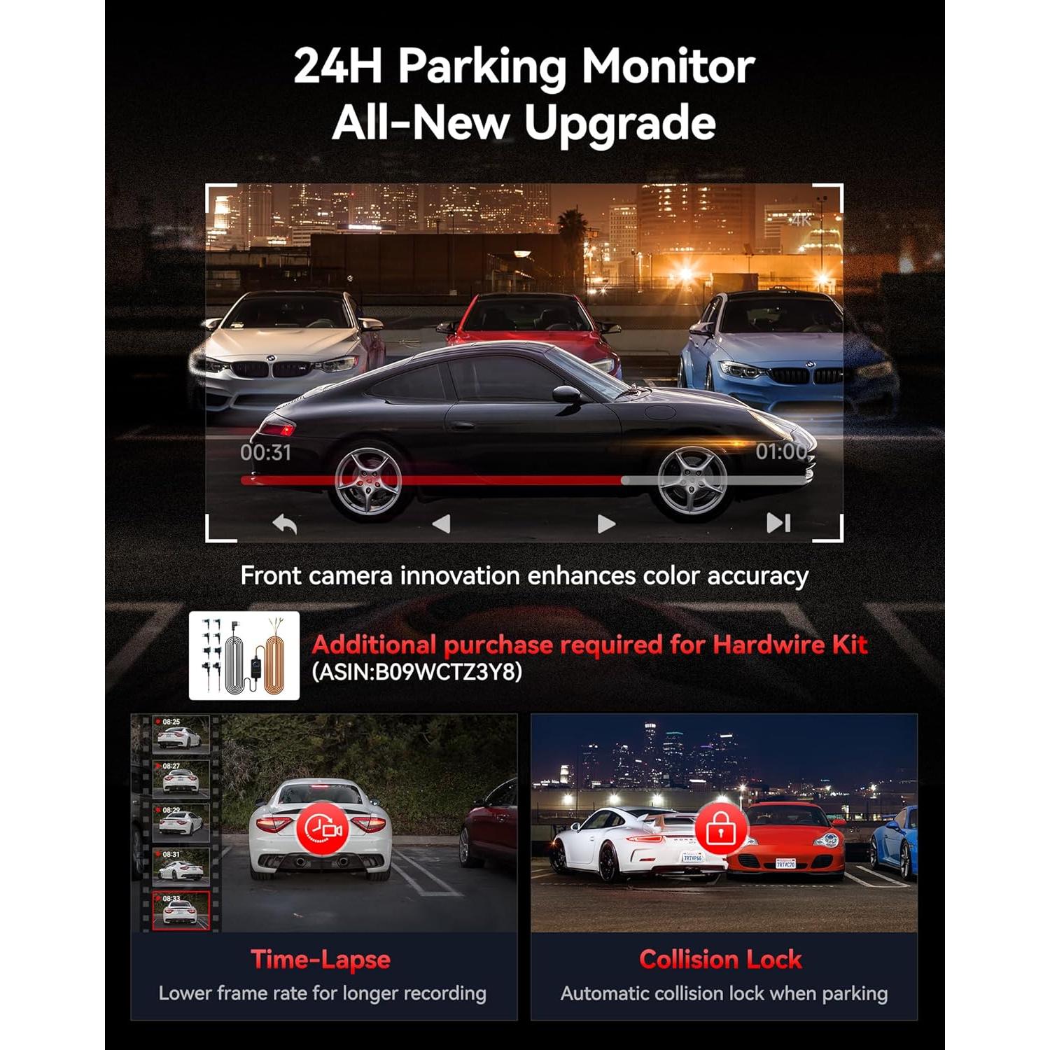 Cámara de Salpicadero REDTIGER ViewClear 70 4K+2.5K con WiFi