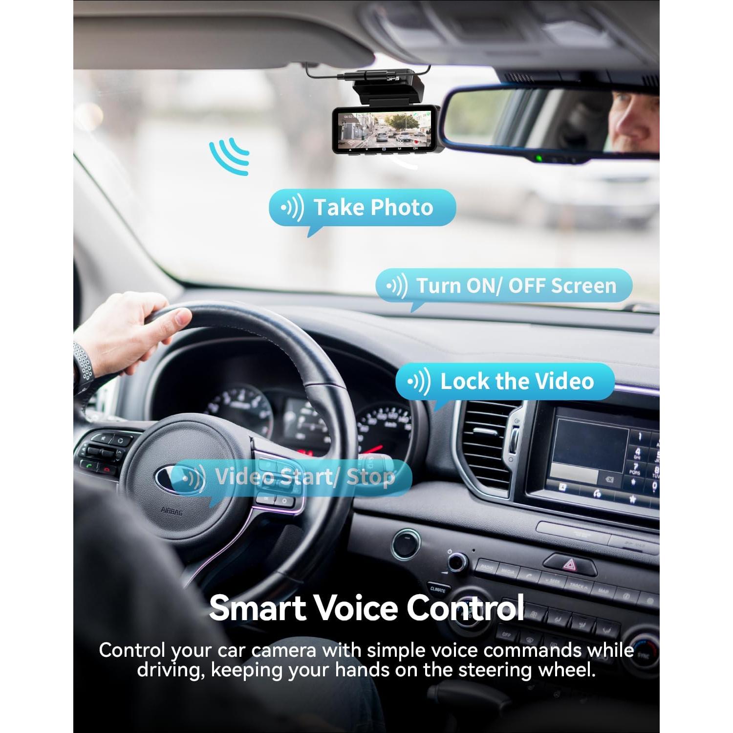 Cámara de tablero FOCUWAY D4 4K con GPS y pantalla táctil