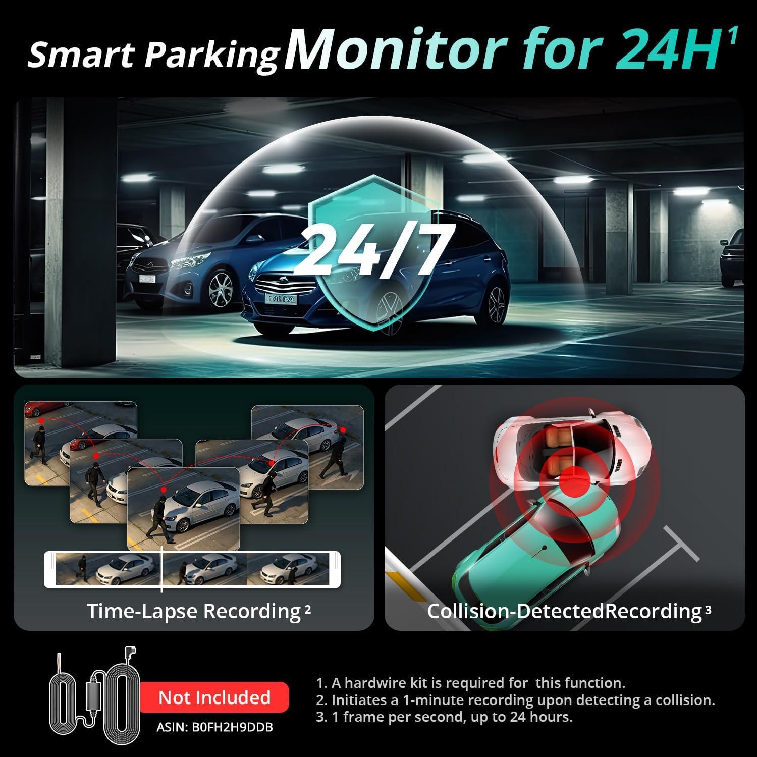 Cámara Dash 4K BOTSLAB G300H Plus Delantera y Trasera GPS