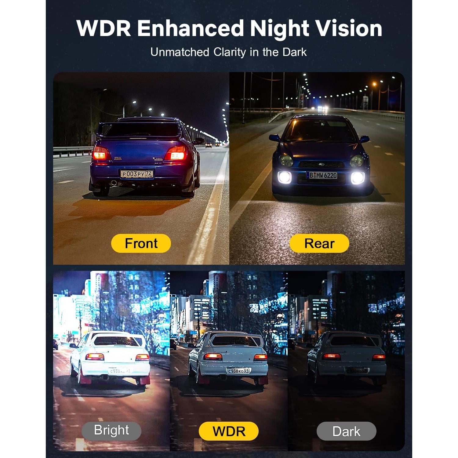 Cámara Dash GKU 4K + 1080P, Pantalla Táctil 3.18'', GPS