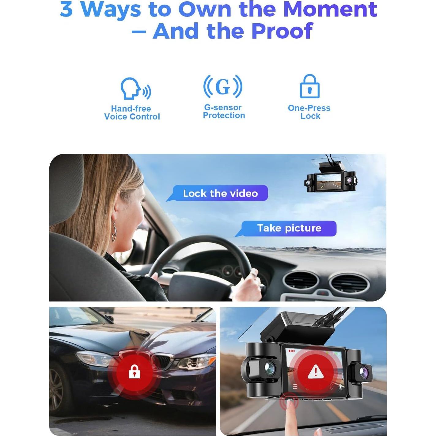 Cámara Dash 4K Freexar D4 360° 4 Canales GPS Wi-Fi 128GB